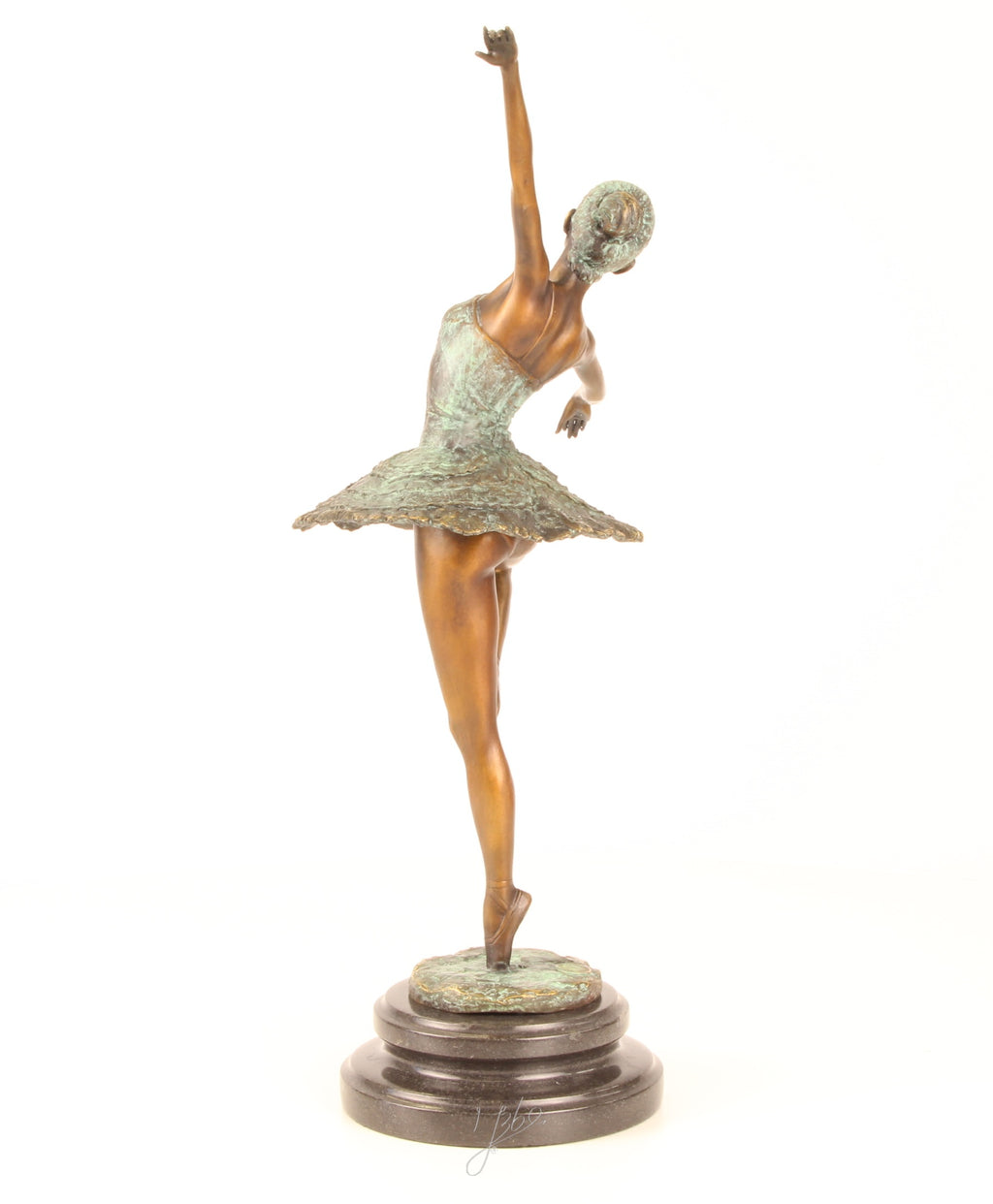 Ballerina – Bronze statue – green patina – 44.6 cm