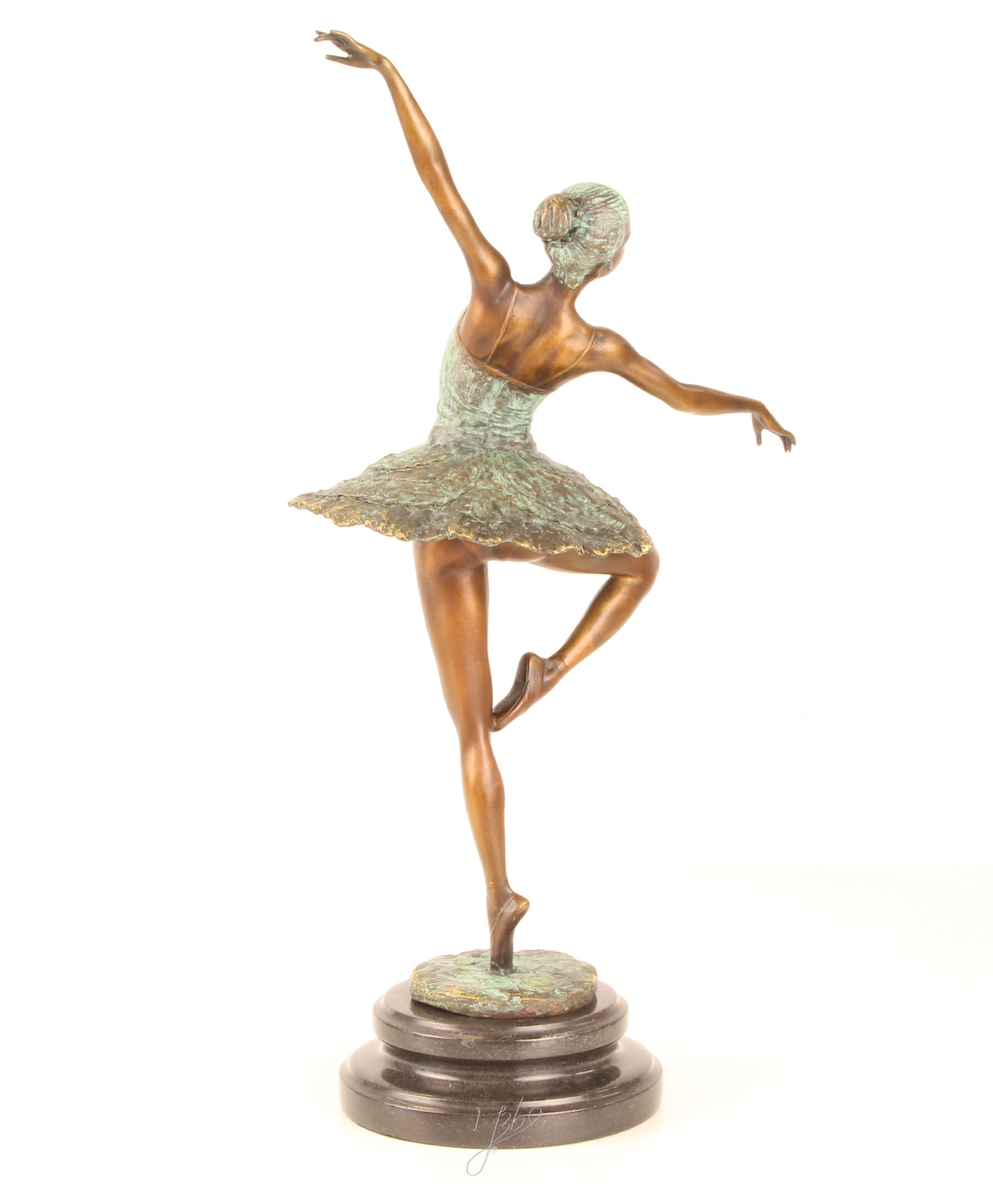 Ballerina – Bronze statue – green patina – 44.6 cm