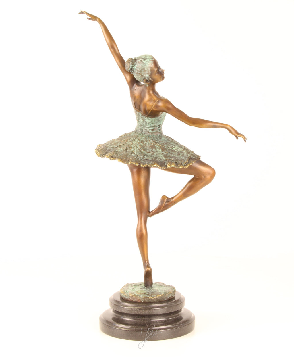 Ballerina – Bronze statue – green patina – 44.6 cm
