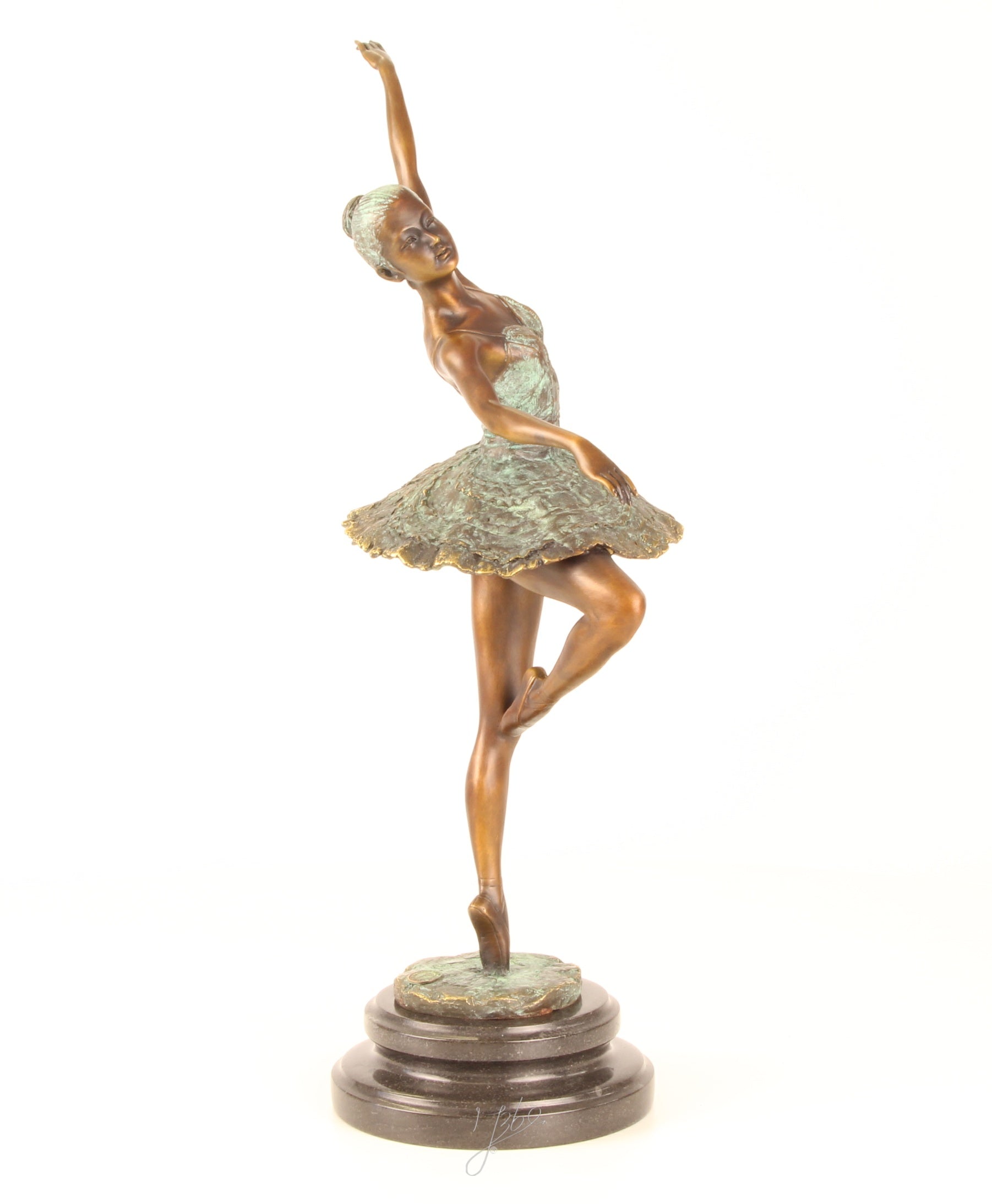 Ballerina – Bronze statue – green patina – 44.6 cm