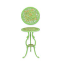 A CAST IRON FLOWER TABLE - GREEN/ GOLD