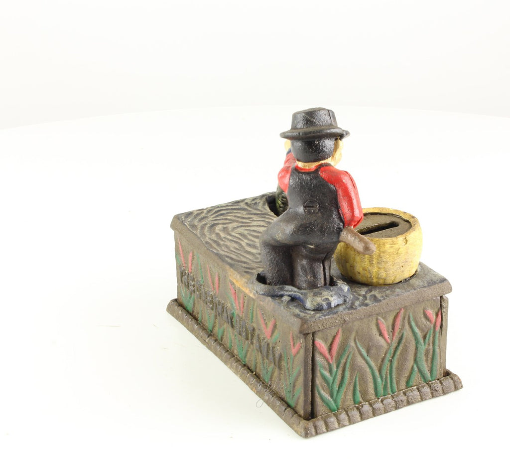 Visser – Gietijzer mechanische spaarpot – 15,5 cm