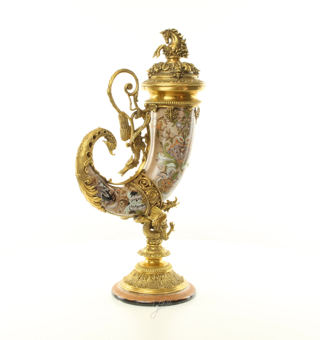 Füllhorn - Porzellan mit Bronze - 52 cm