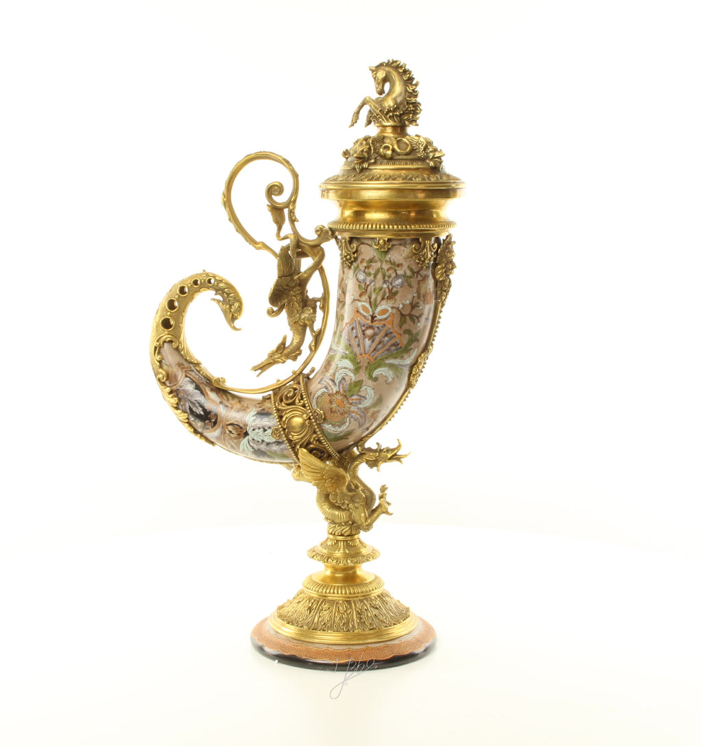 Füllhorn - Porzellan mit Bronze - 52 cm