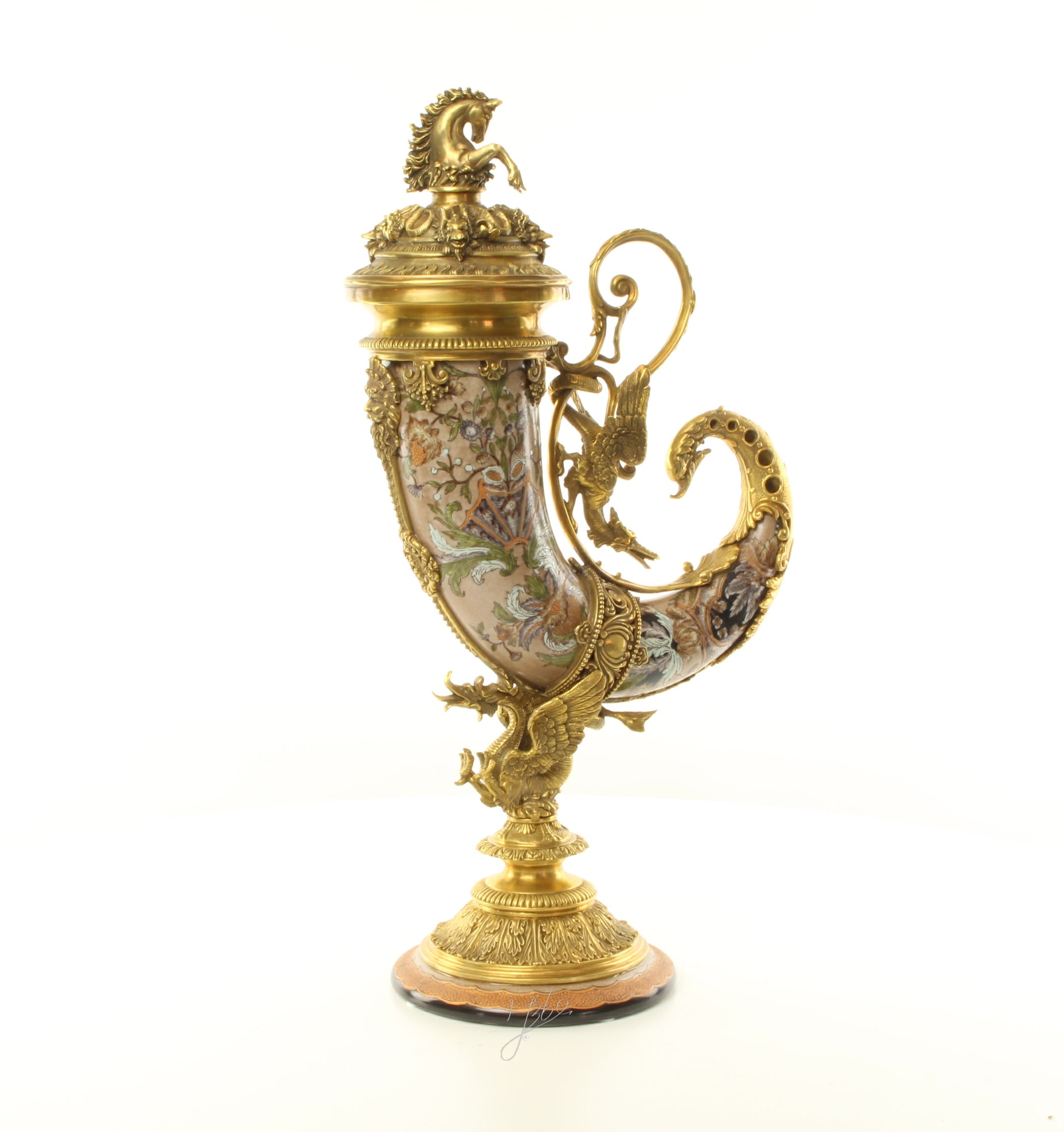 Füllhorn - Porzellan mit Bronze - 52 cm