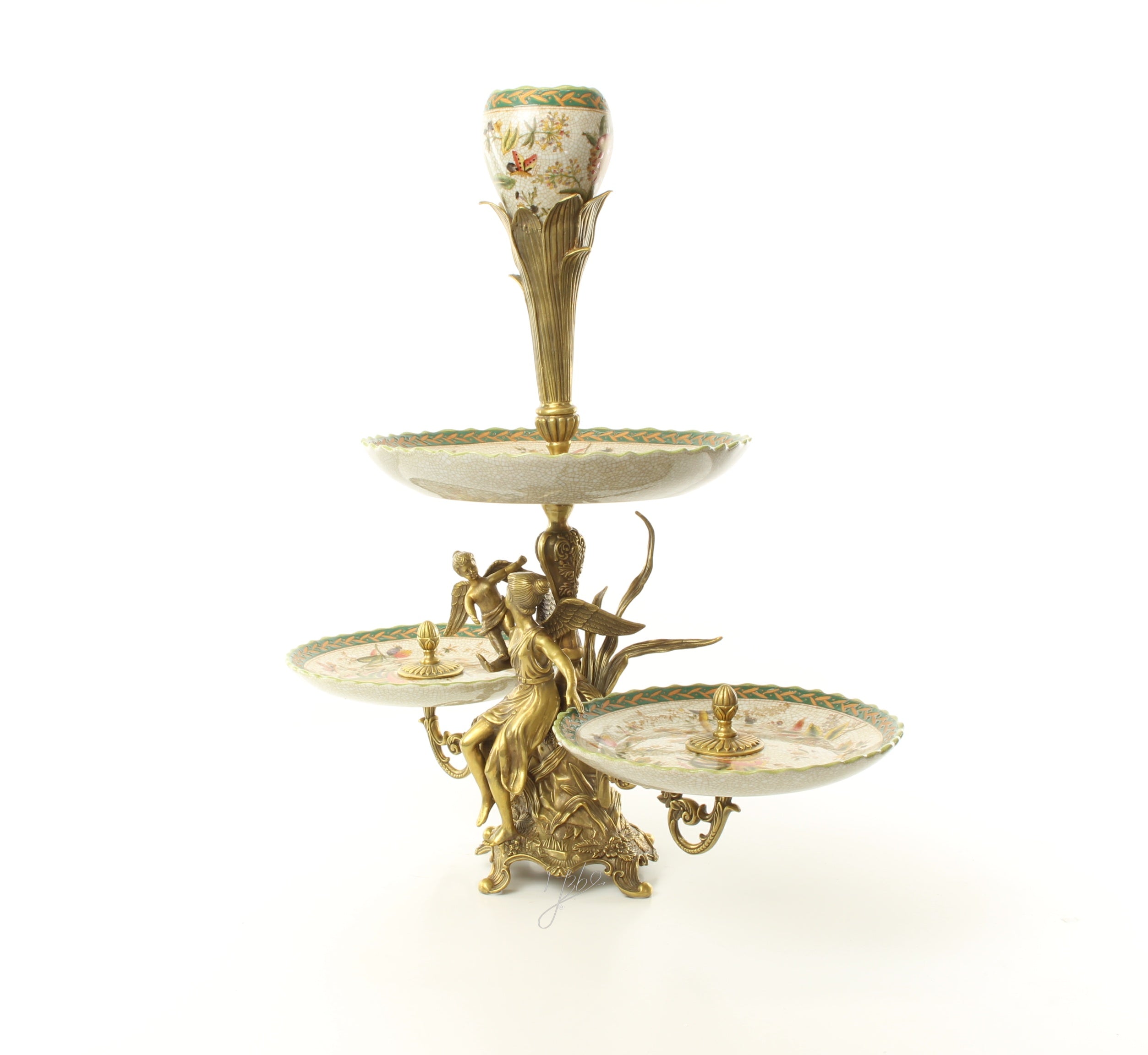 Etagère – Porselein, bronzen montuur – 57,5 cm