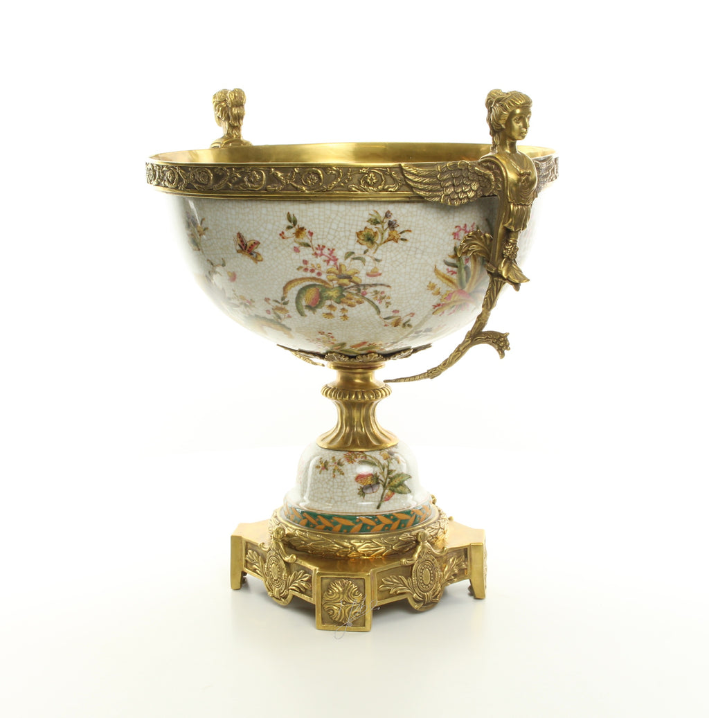Porcelain footed bowl – Bronze – 42 cm
