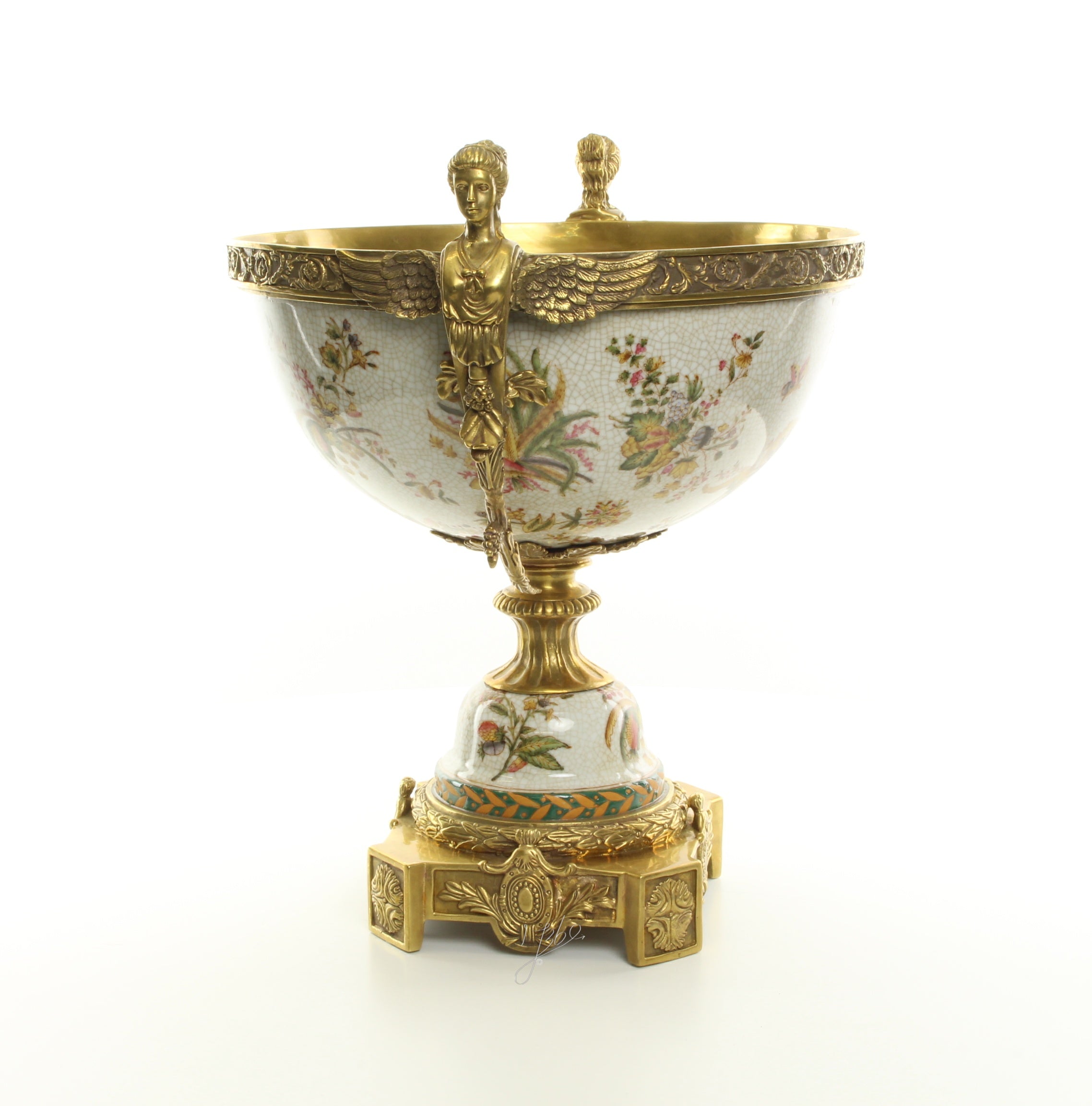 Porcelain footed bowl – Bronze – 42 cm
