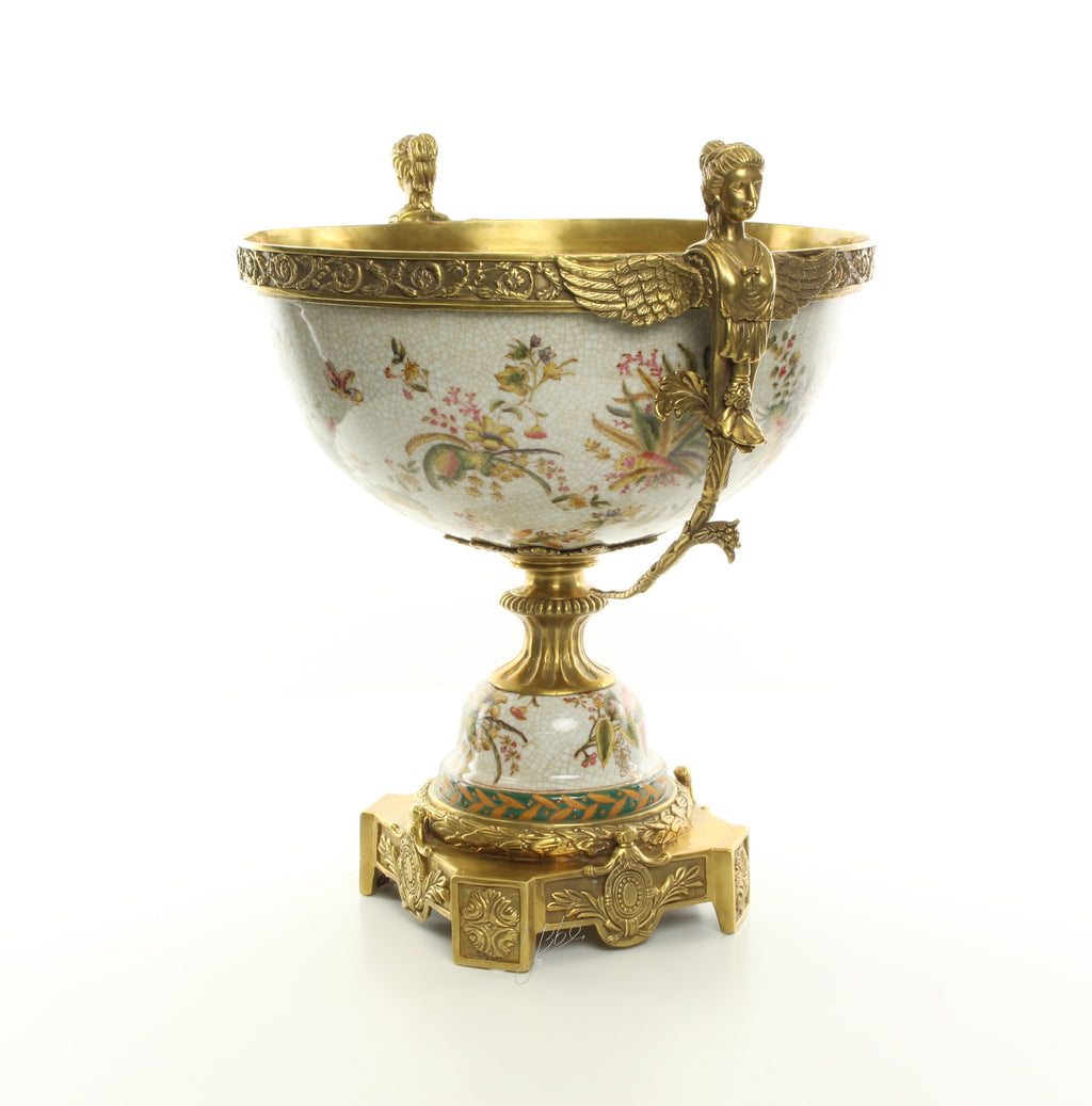 Porcelain footed bowl – Bronze – 42 cm