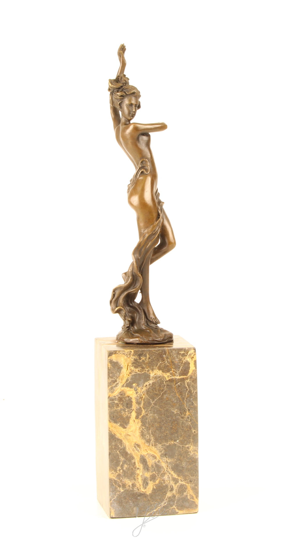 Naked Dancer - Bronze sculpture - 37 cm