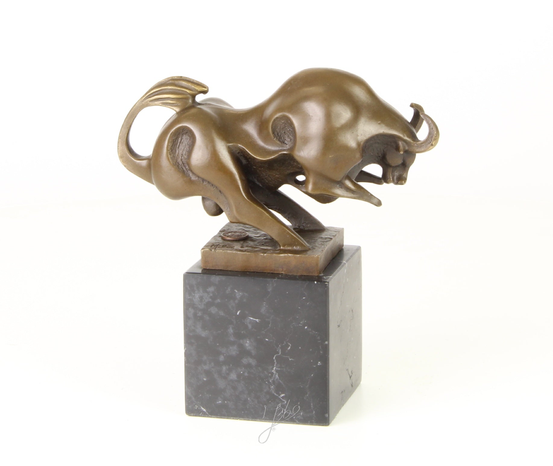 Stier – Bronzen modern beeld – 19 cm