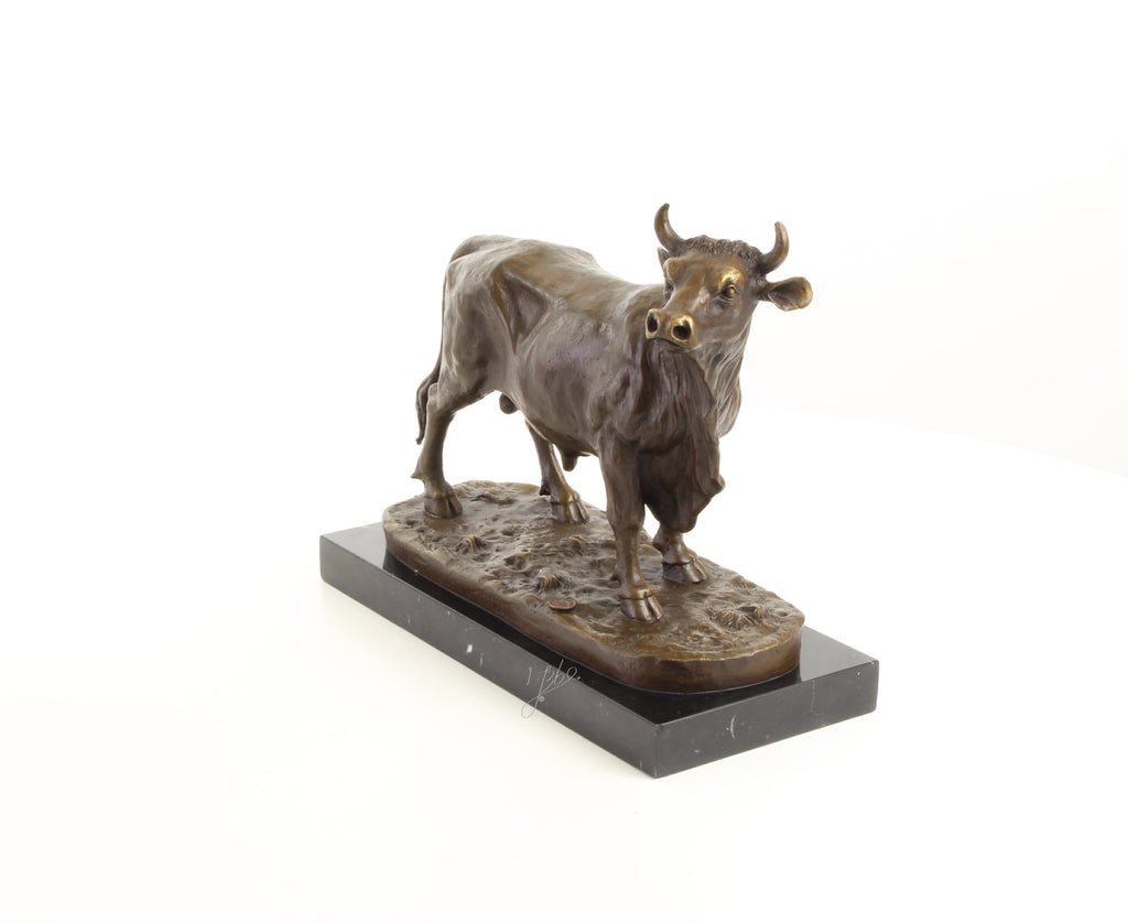 Stier – Bronzen beeld, marmer – 28,3 cm