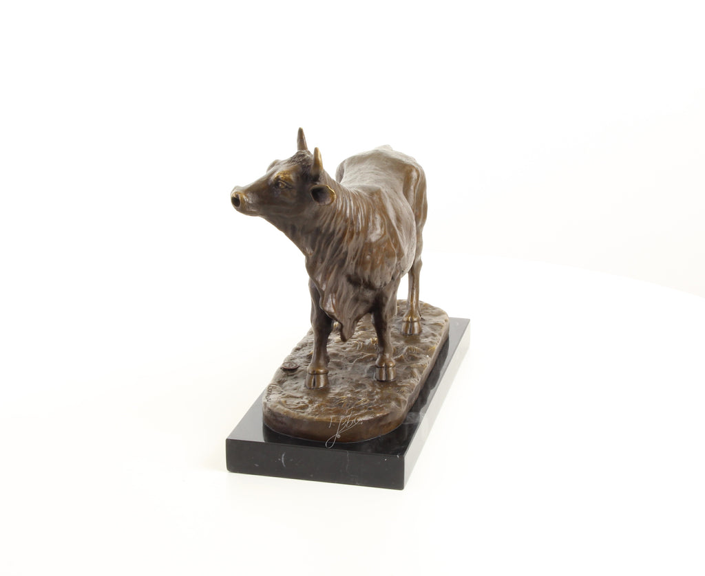 Stier – Bronzen beeld, marmer – 28,3 cm