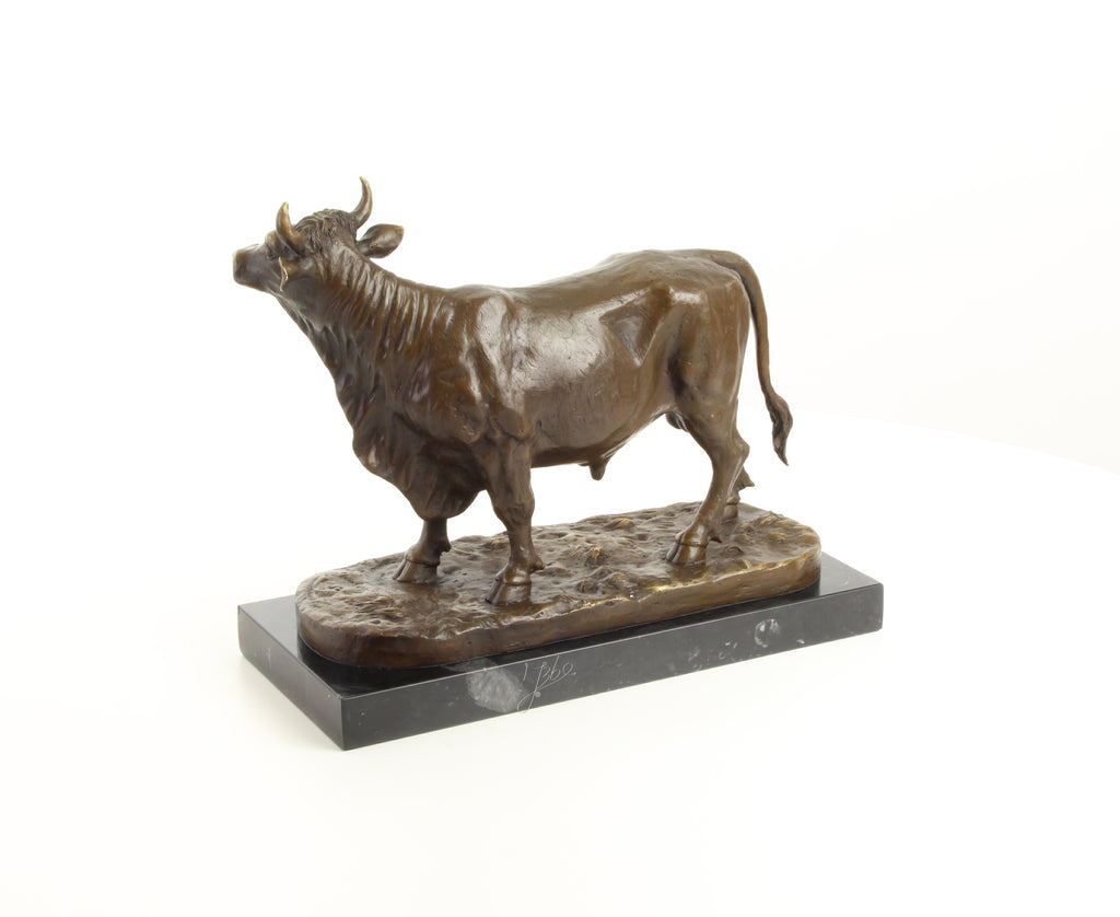 Stier – Bronzen beeld, marmer – 28,3 cm