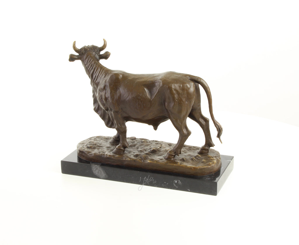 Stier – Bronzen beeld, marmer – 28,3 cm