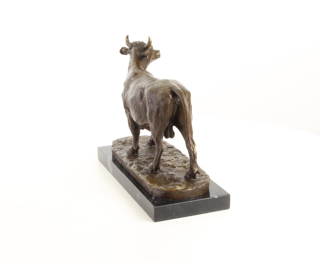 Stier – Bronzen beeld, marmer – 28,3 cm