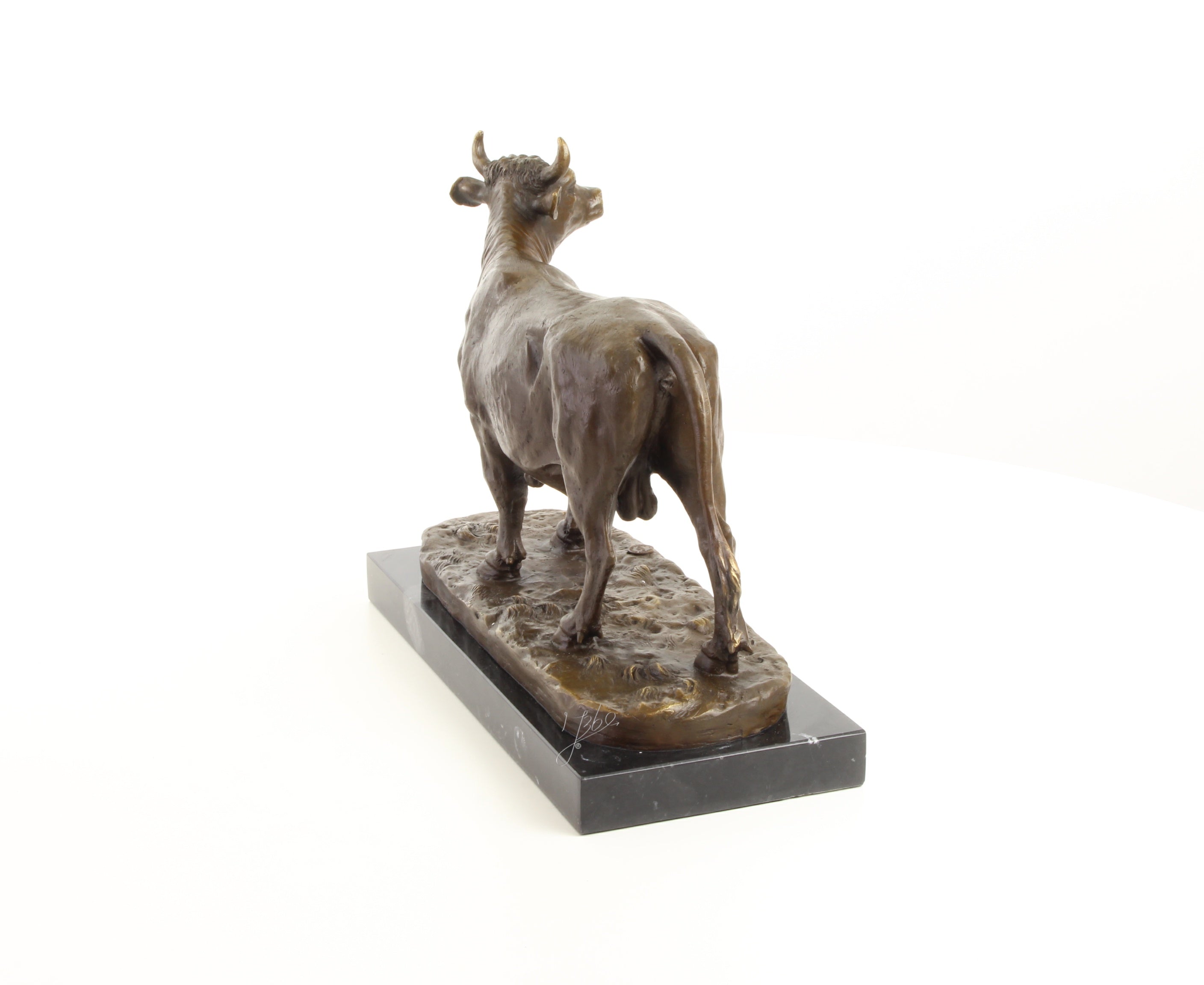 Stier – Bronzen beeld, marmer – 28,3 cm