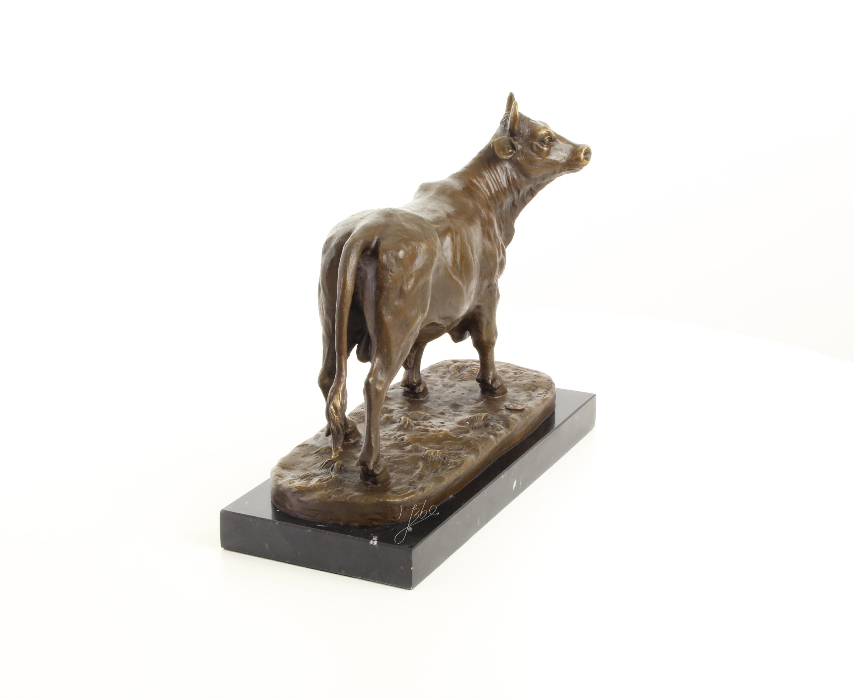 Stier – Bronzen beeld, marmer – 28,3 cm