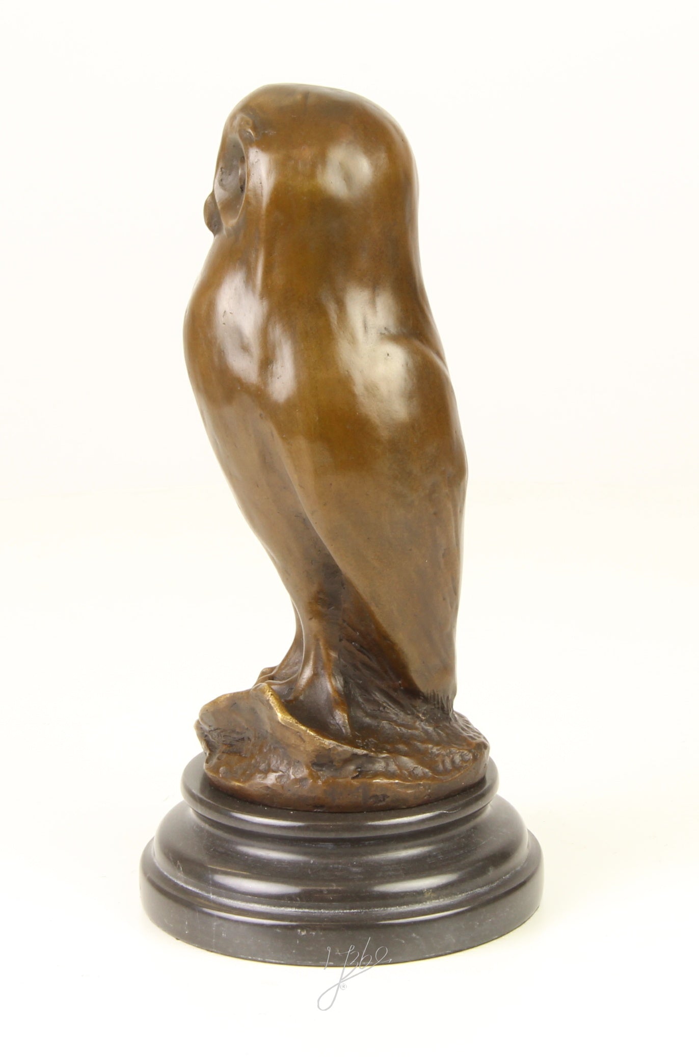 Jonge uil – Bronzen beeld, marmer – 24,7 cm