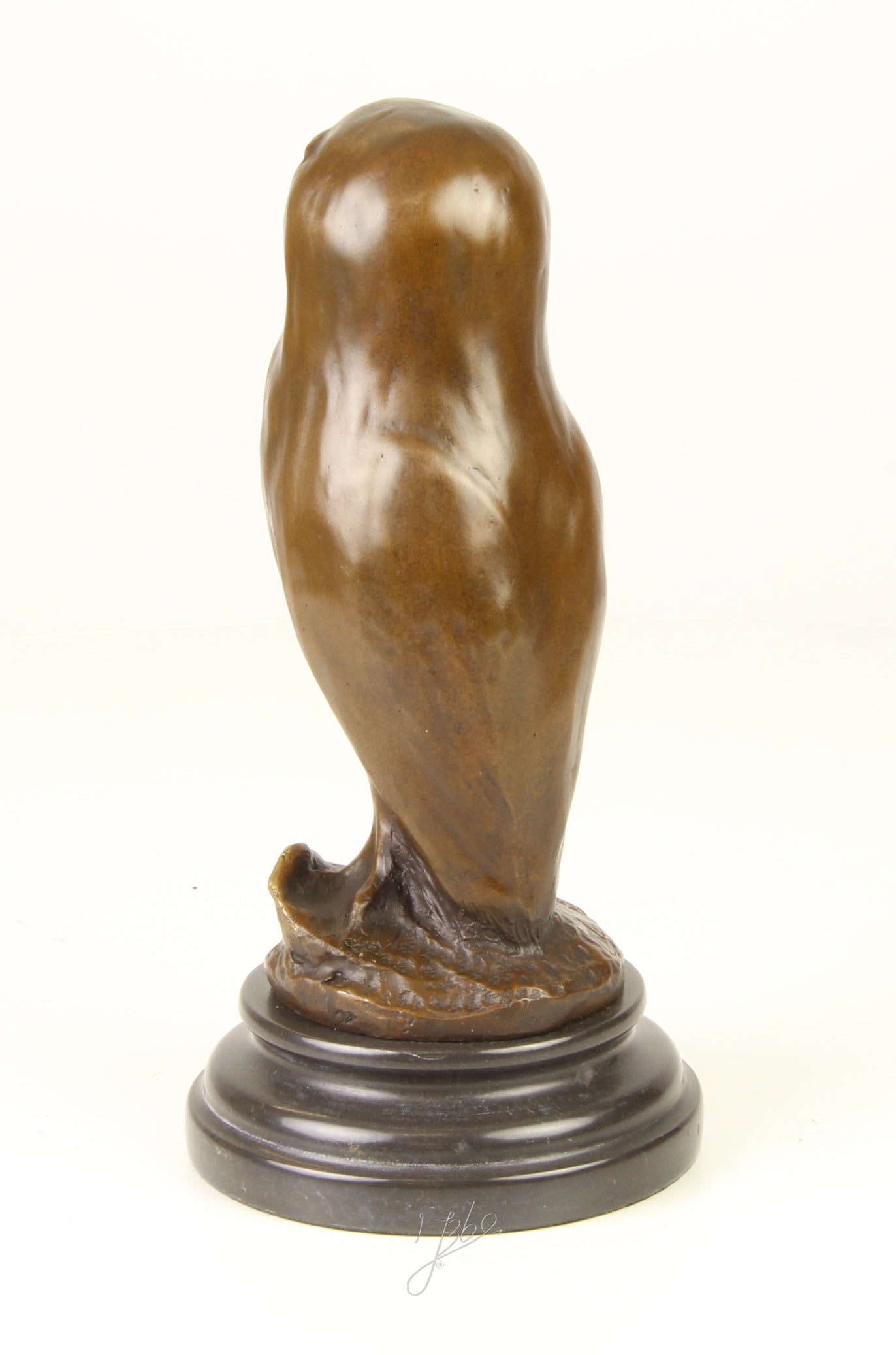 Jonge uil – Bronzen beeld, marmer – 24,7 cm