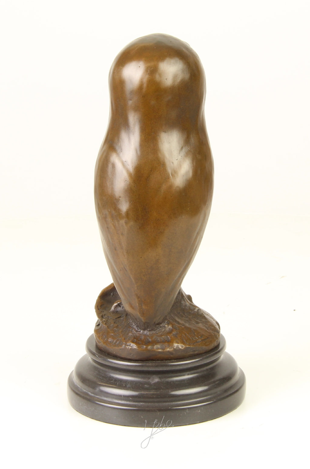 Jonge uil – Bronzen beeld, marmer – 24,7 cm