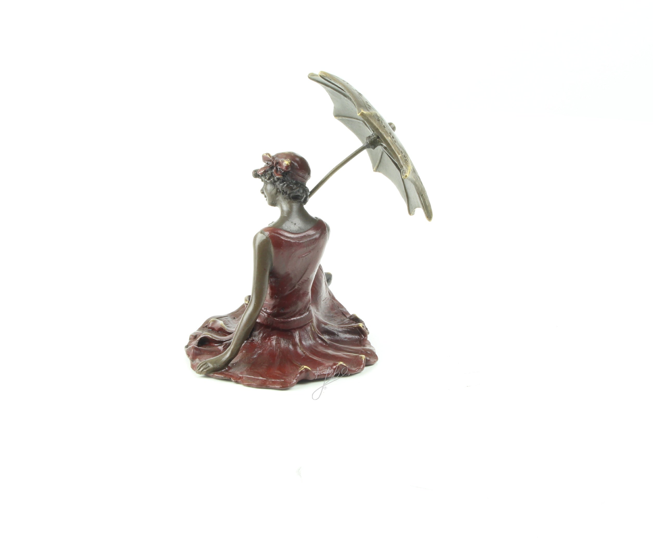 Dame met paraplu – Bronzen beeld – 11,5 cm