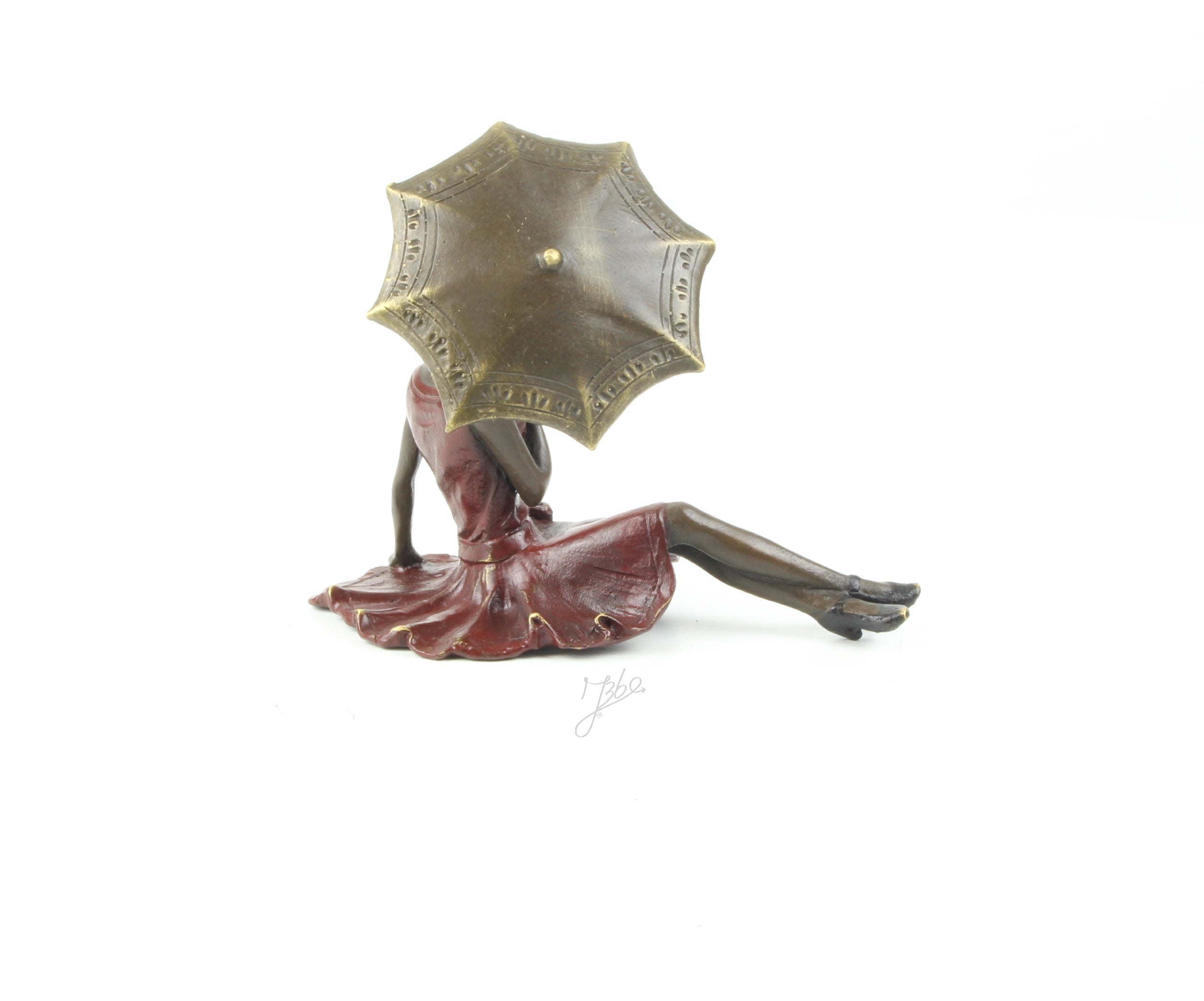 Dame met paraplu – Bronzen beeld – 11,5 cm