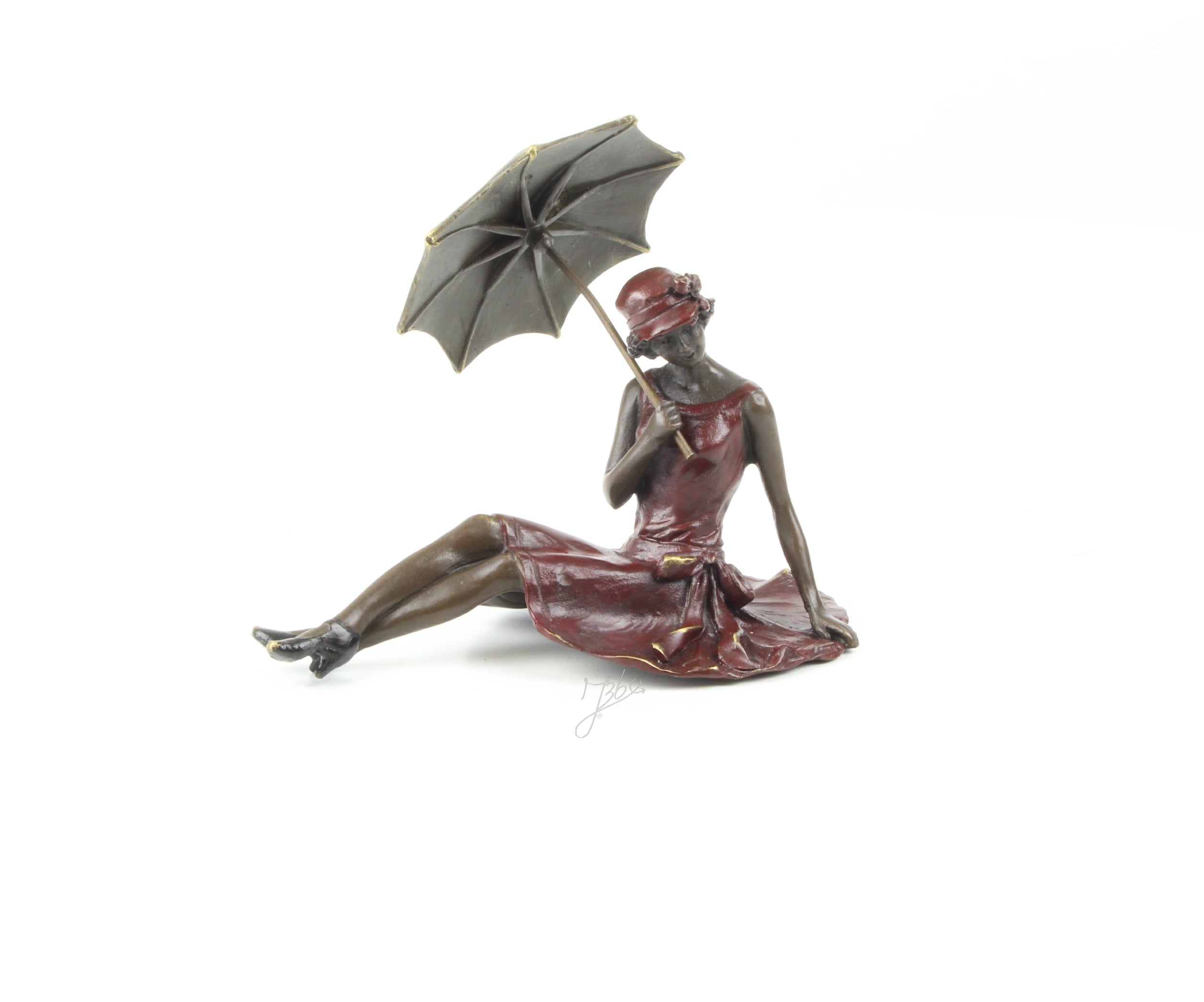 Dame met paraplu – Bronzen beeld – 11,5 cm