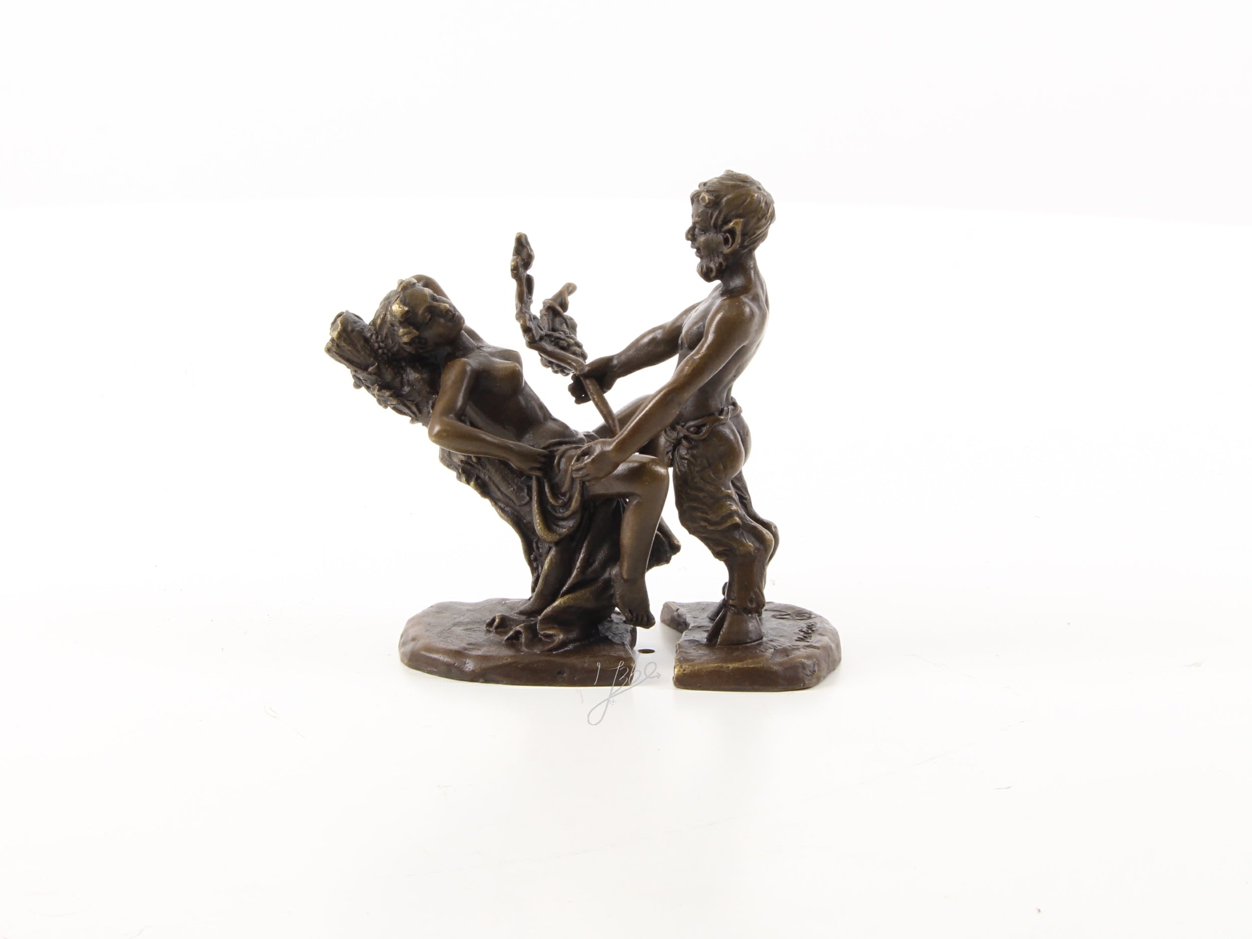 Satyr & vrouw – Erotische bronzen set