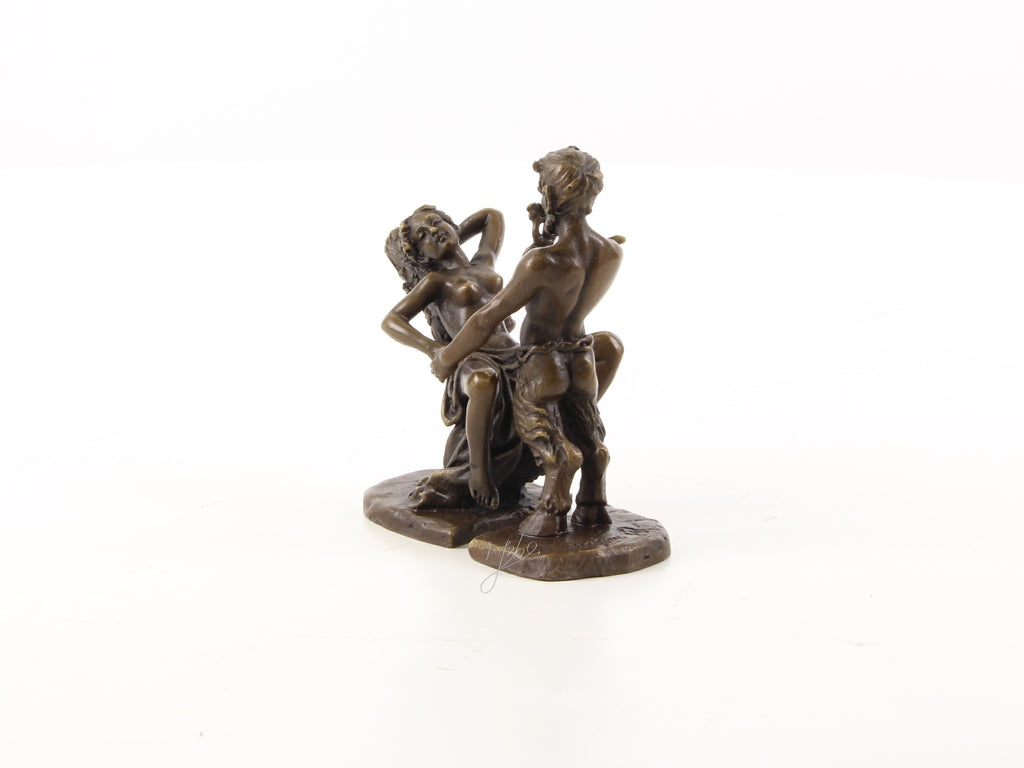 Satyr & vrouw – Erotische bronzen set