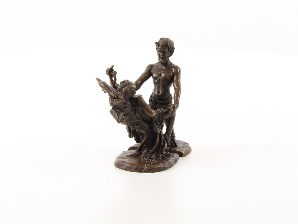 Satyr & vrouw – Erotische bronzen set