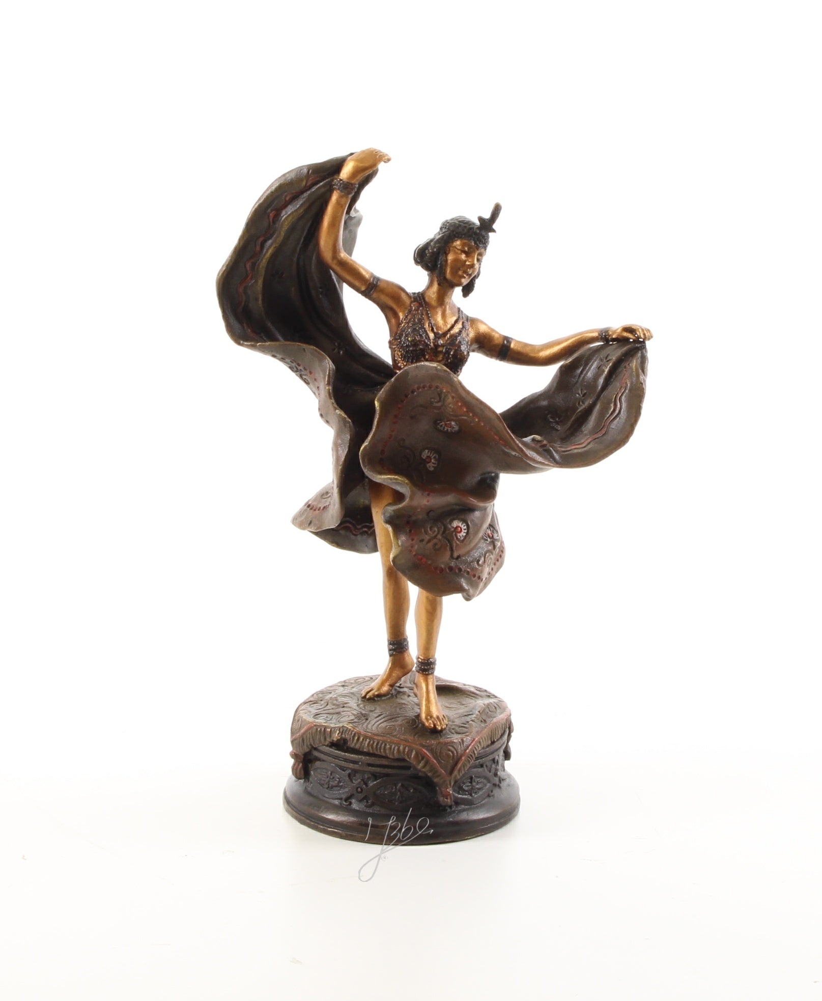 Danseres - Bronzen sculptuur - 16 cm