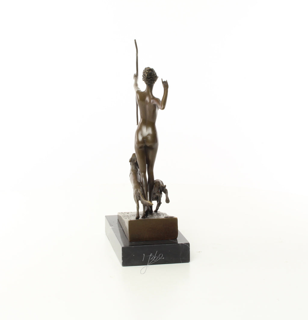 Bronzen boogschutter met jachthonden