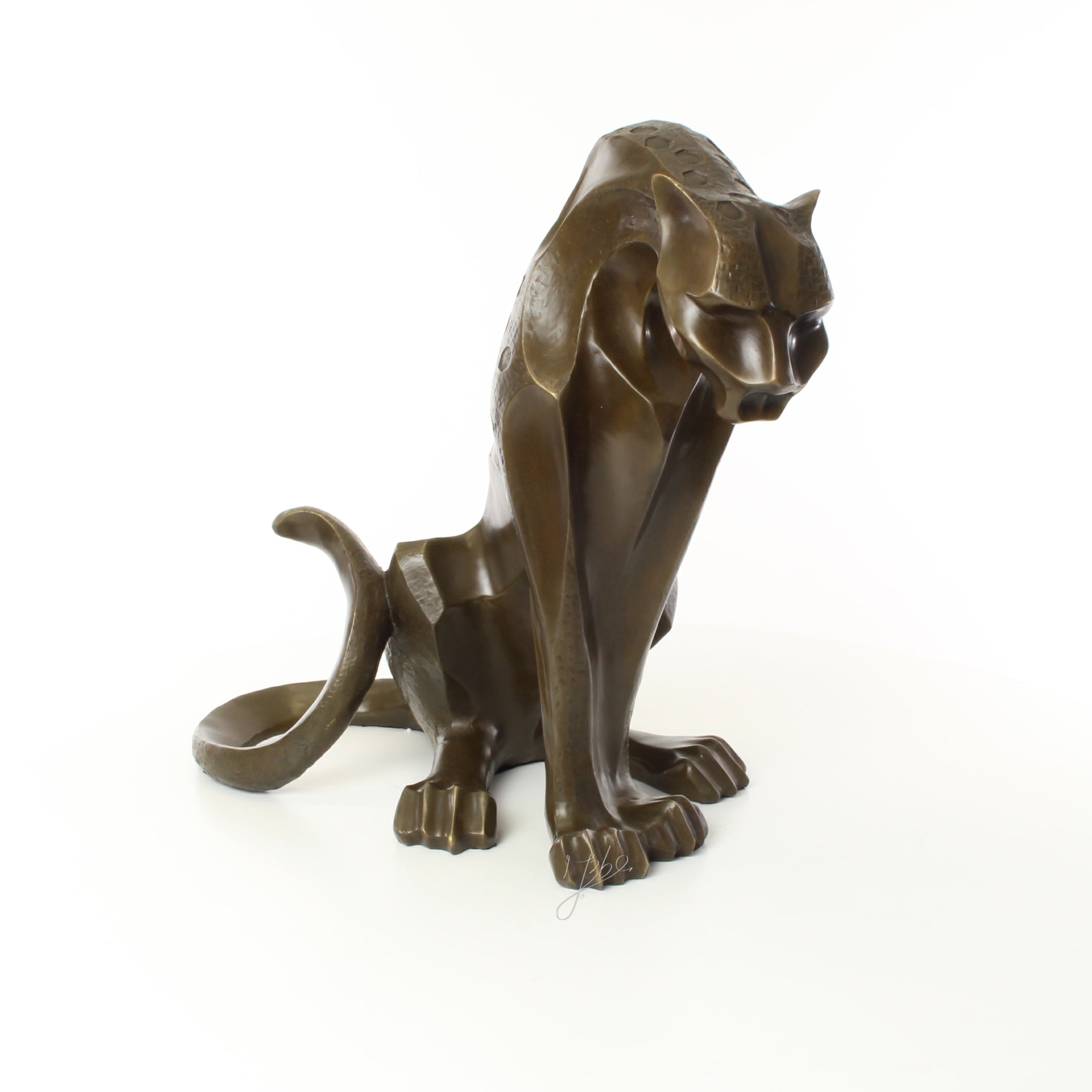 Bronzen jaguar – Modern sculptuur