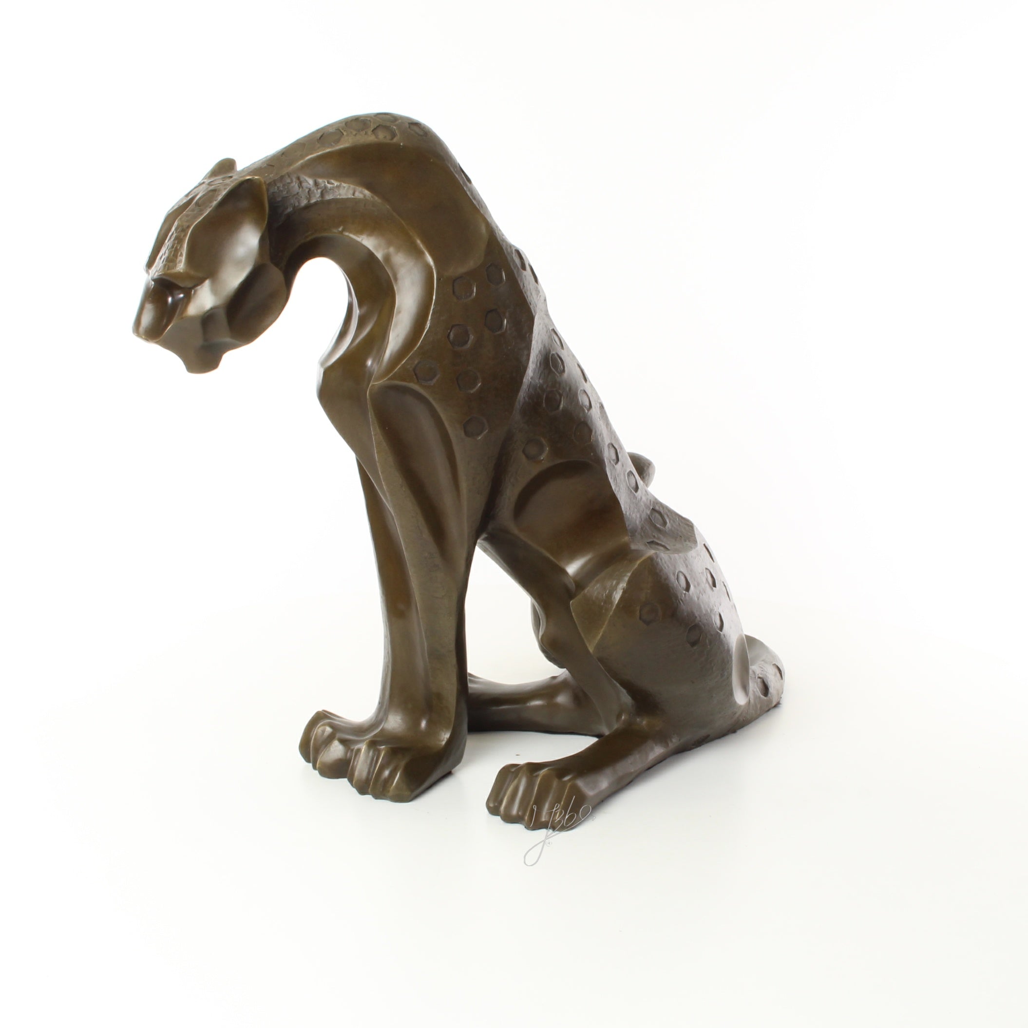 Bronzen jaguar – Modern sculptuur