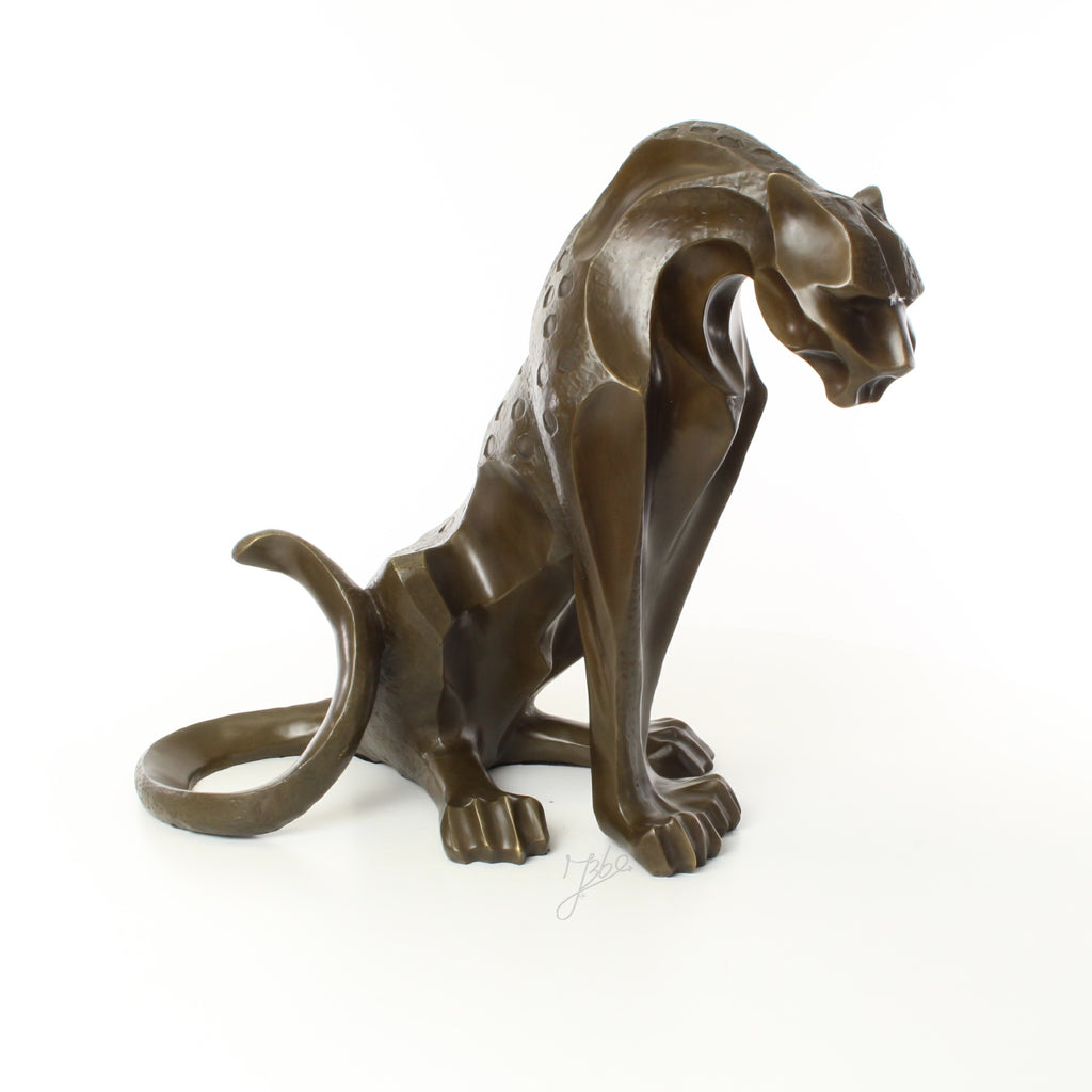 Bronzen jaguar – Modern sculptuur