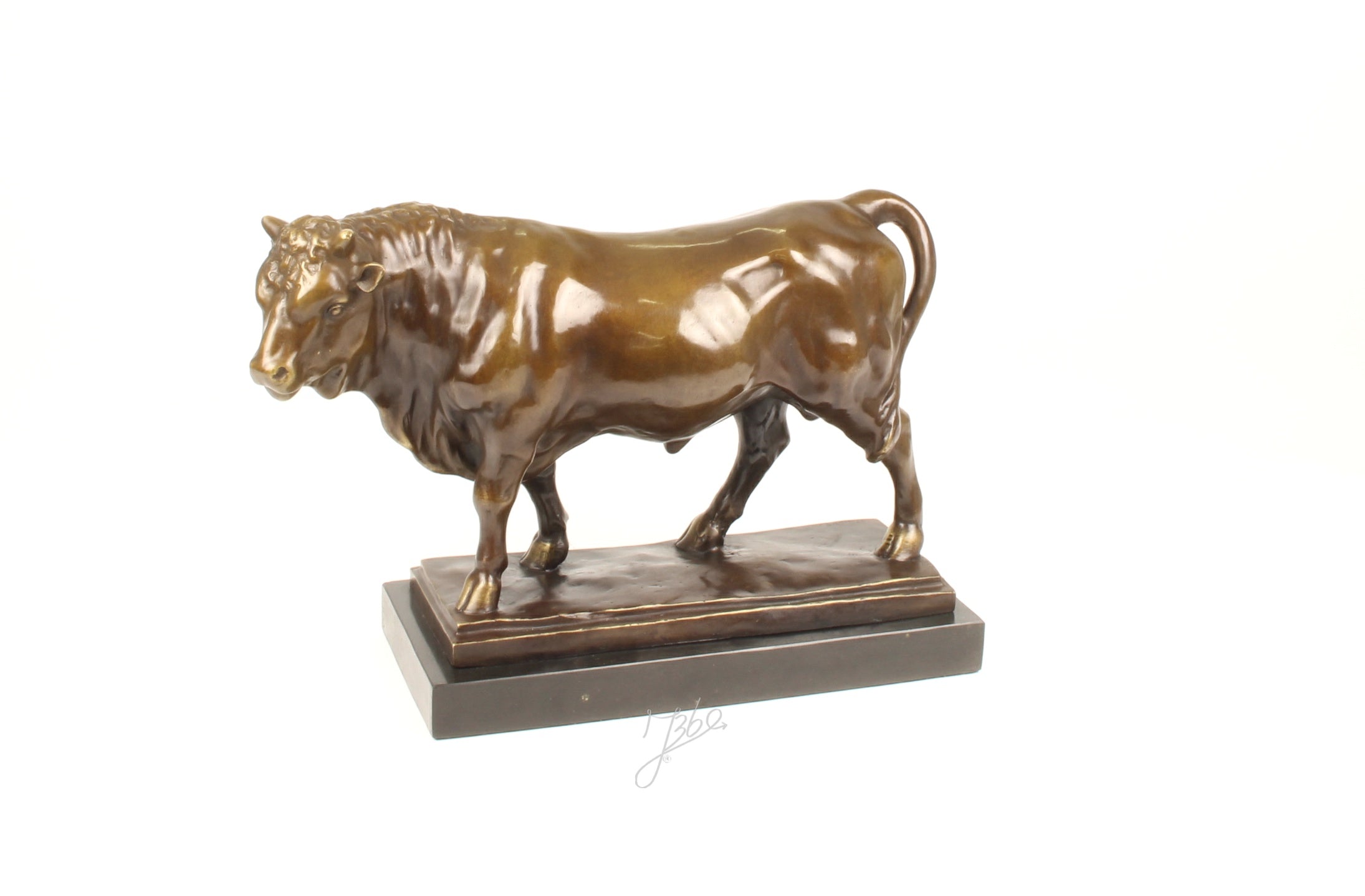 Bronzen stier sculptuur