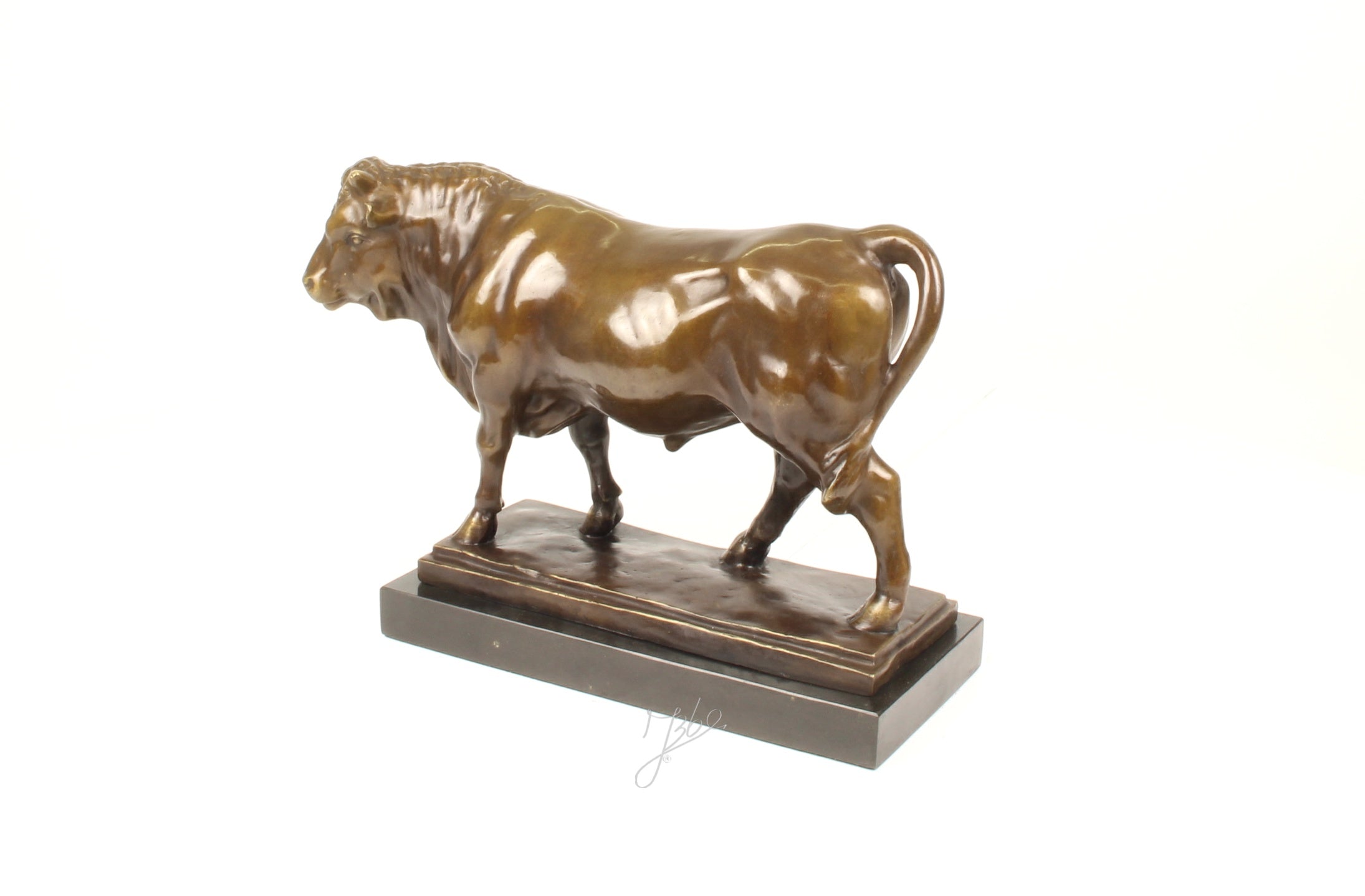 Bronzen stier sculptuur