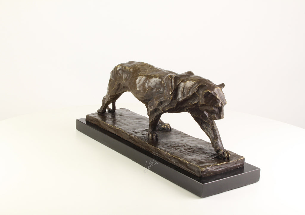 Bronzener Panther – Marmorsockel