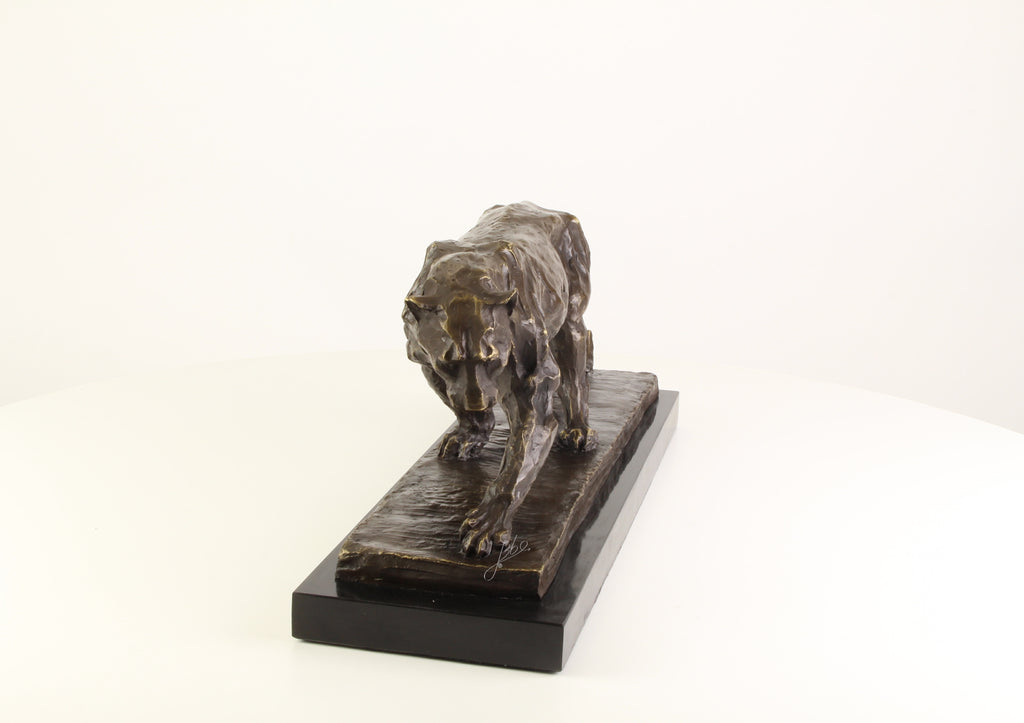 Bronzener Panther – Marmorsockel