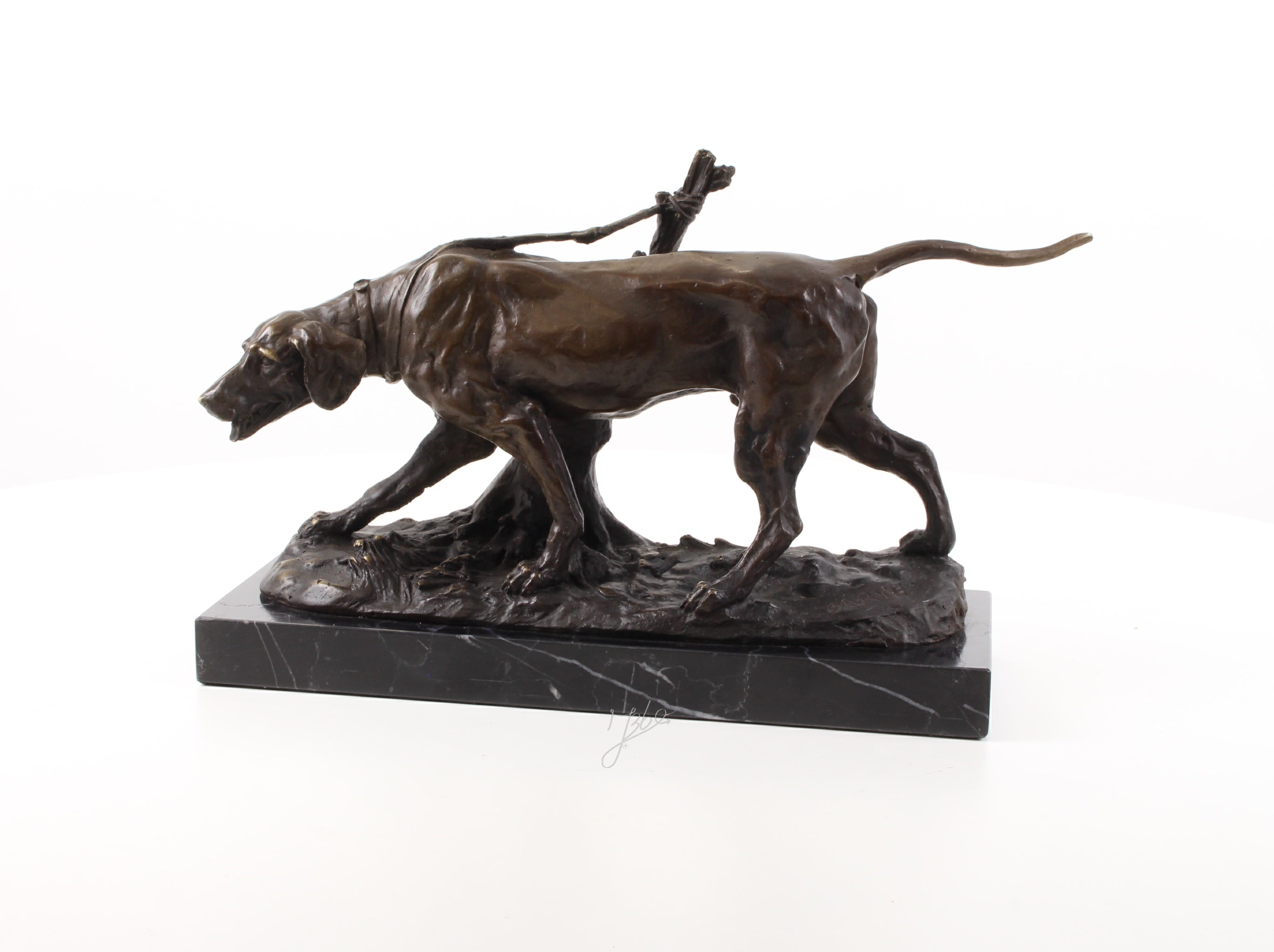 Jachthond – Bronzen sculptuur