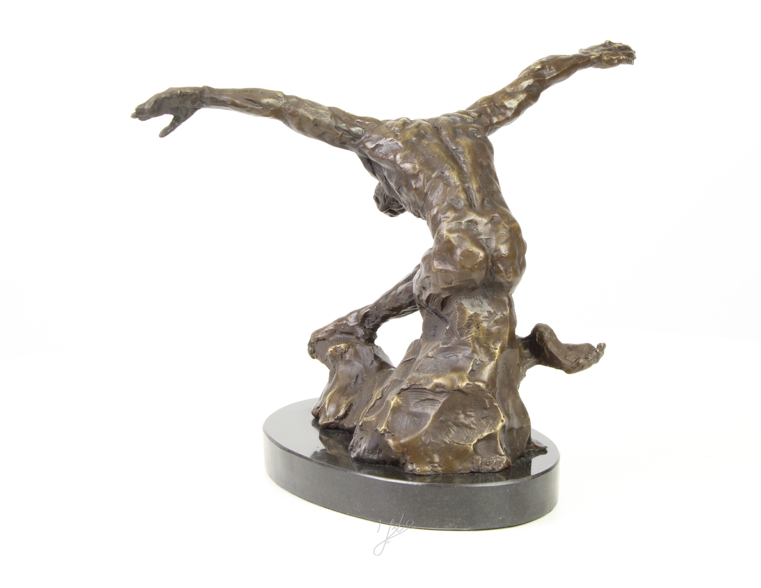 Bronzene nackte Tänzerin – Moderne Skulptur