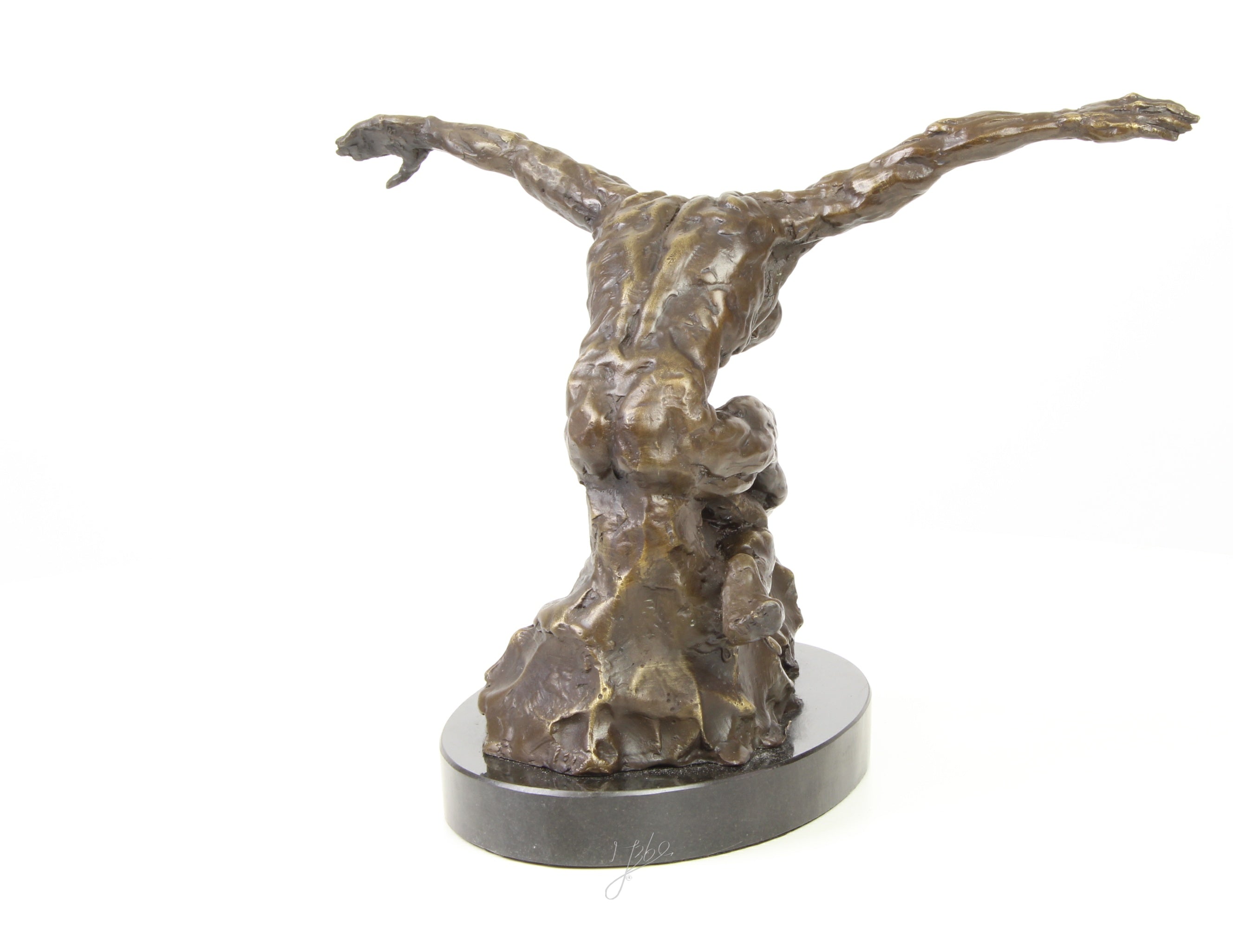 Bronzene nackte Tänzerin – Moderne Skulptur