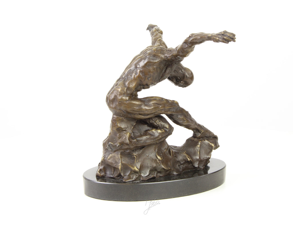 Bronzene nackte Tänzerin – Moderne Skulptur