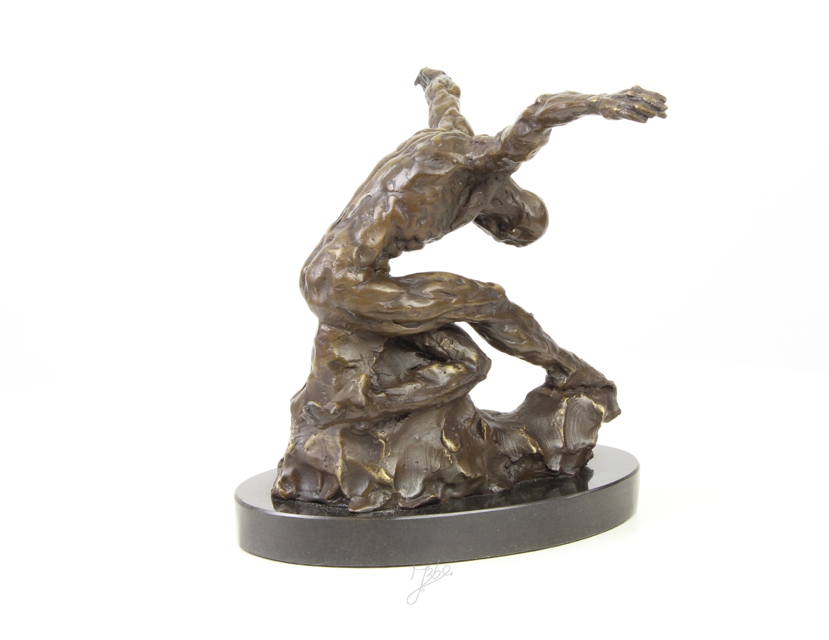 Bronzene nackte Tänzerin – Moderne Skulptur