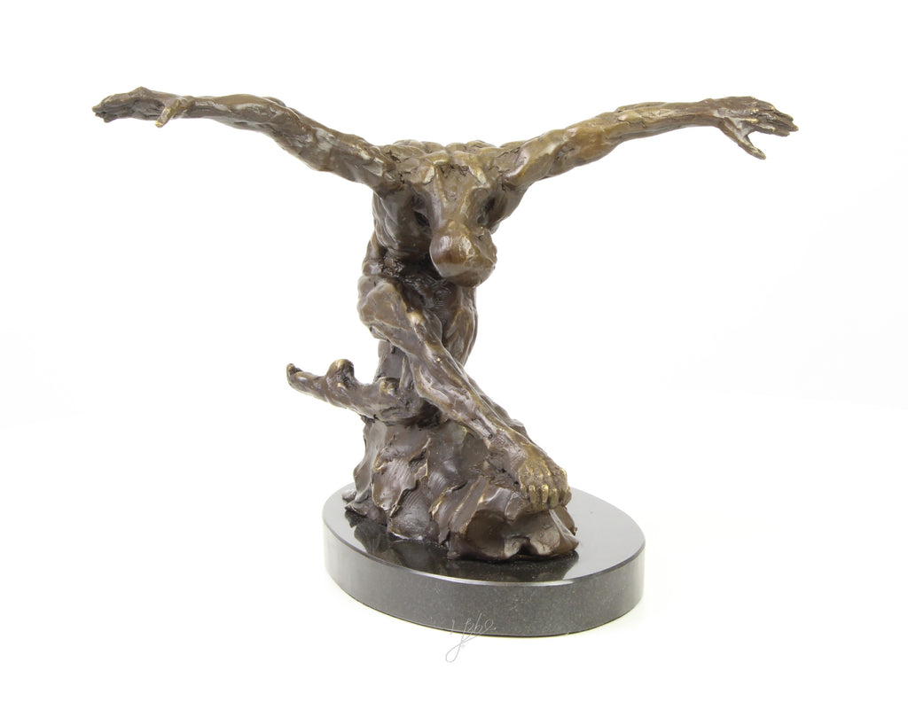 Bronzene nackte Tänzerin – Moderne Skulptur