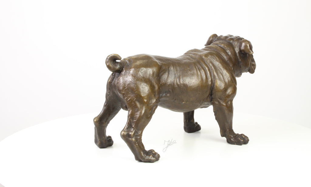 Bronzen Engelse bulldog sculptuur – staand
