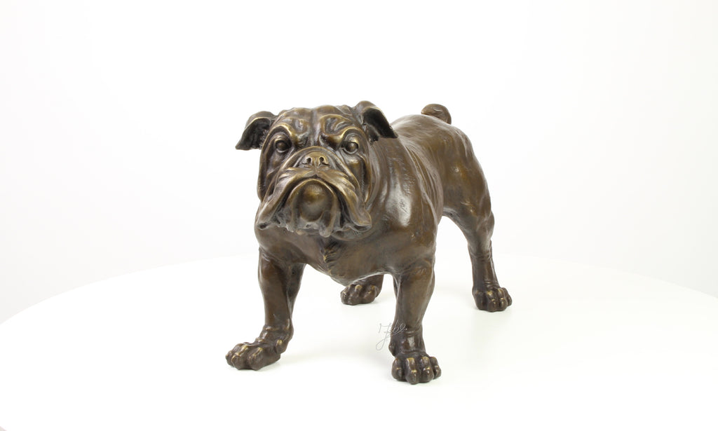 Bronzen Engelse bulldog sculptuur – staand