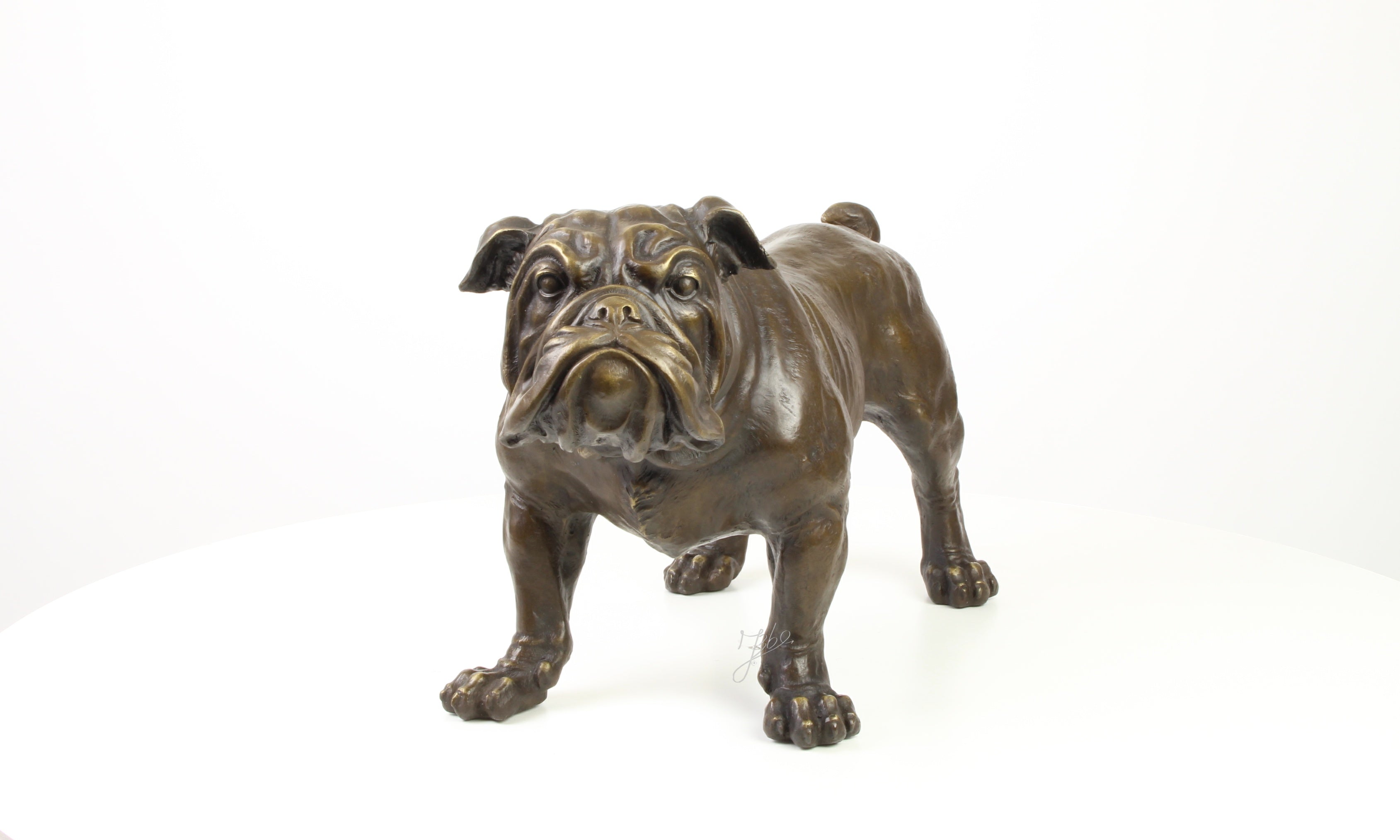 Bronzen Engelse bulldog sculptuur – staand