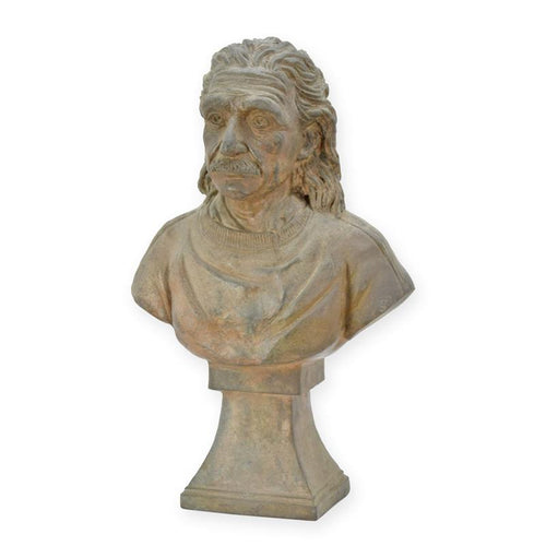 Bronzen buste van Albert Einstein, bruine patina – 33 cm – VntiQue